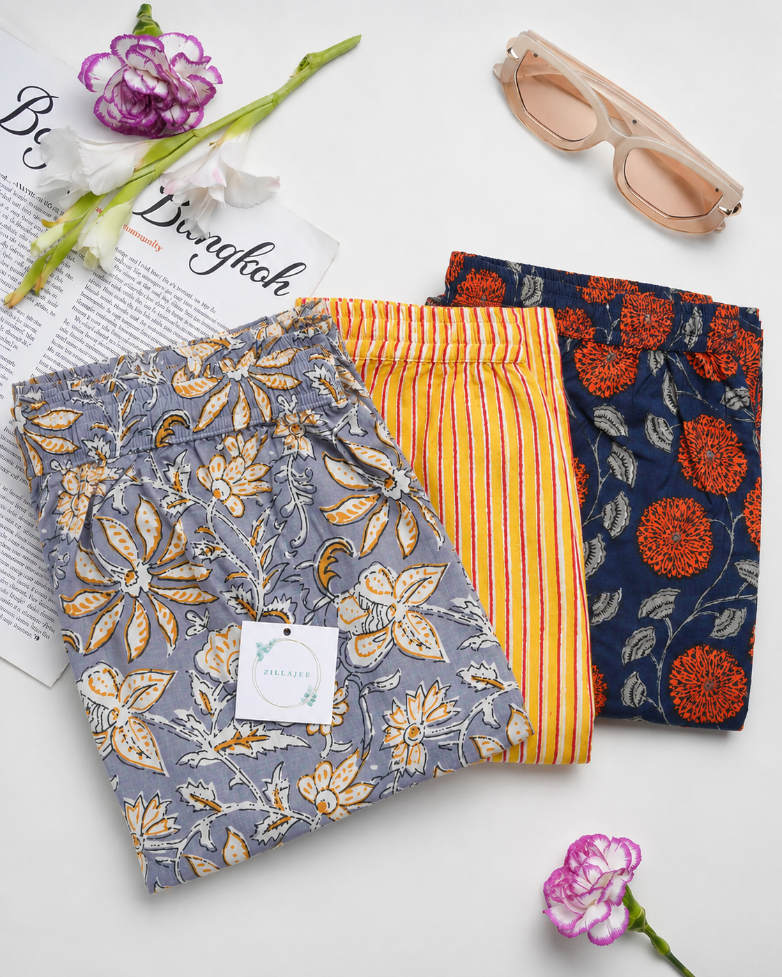Cotton Pajama Pants Women - 3-Pack Bundle