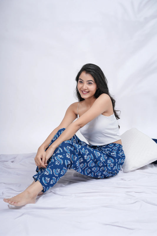 Cotton Pajama Pants Women - Moon Garden