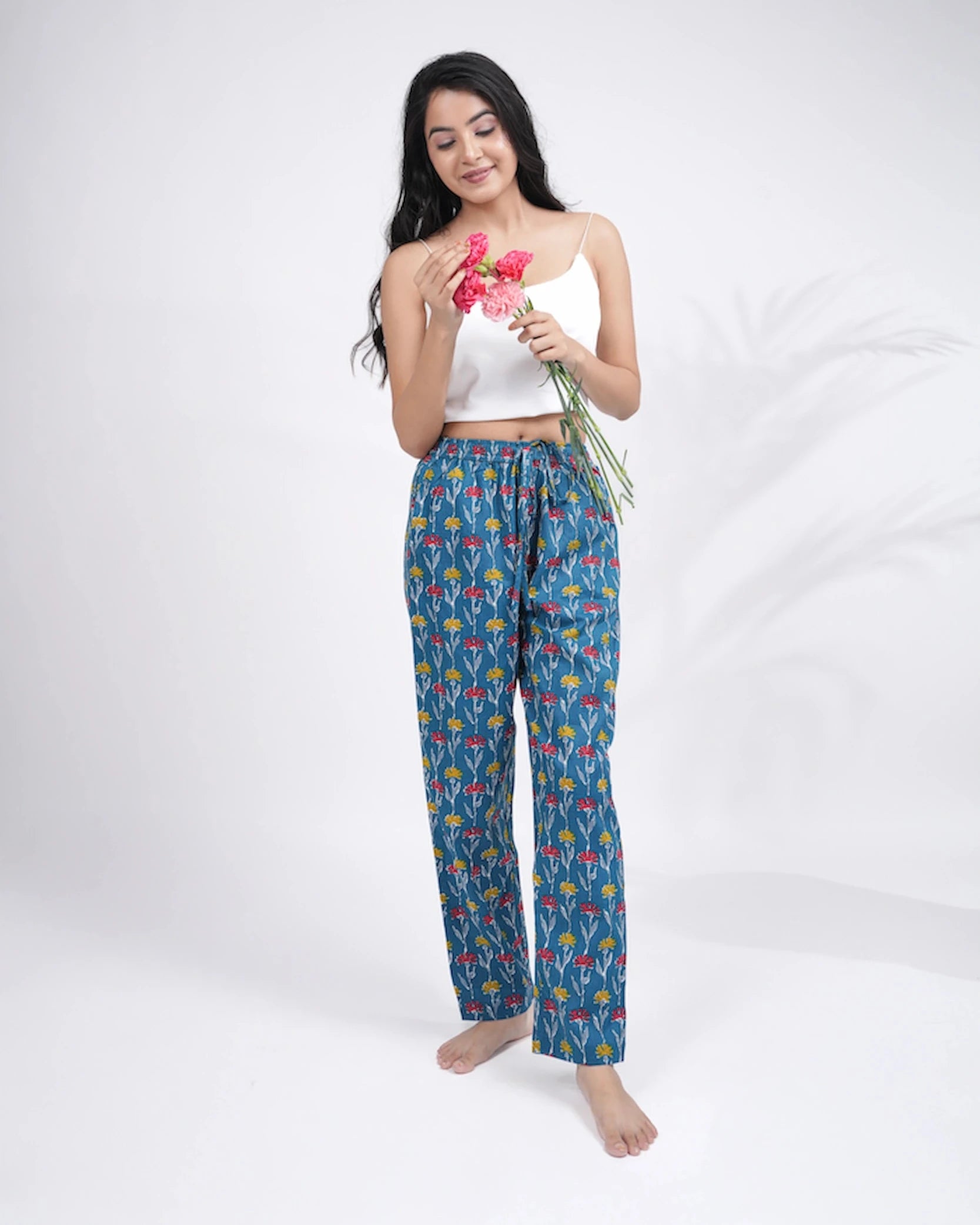 Blue Cotton Pajama Pants