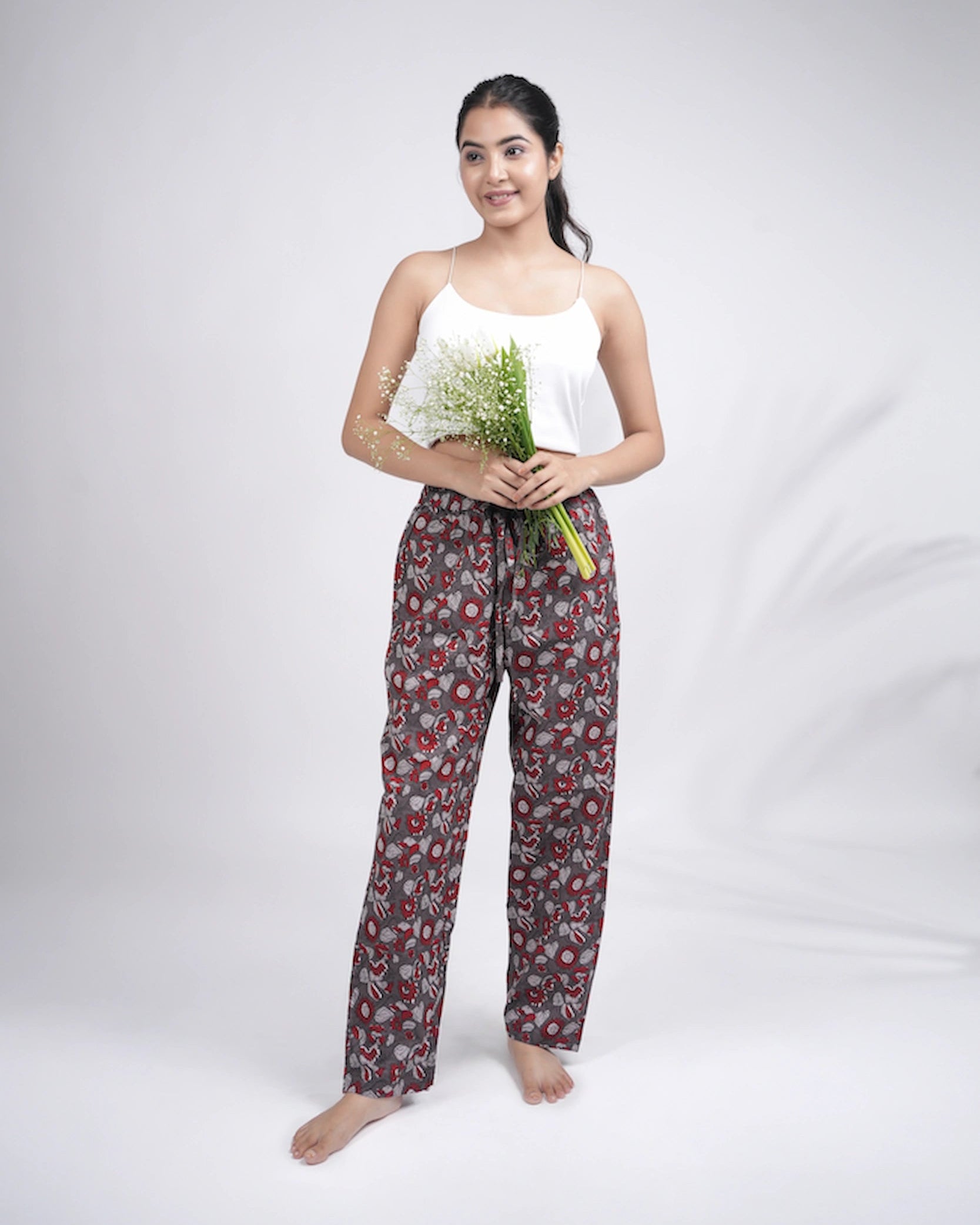 Cotton Pajama Pants Women - Cocoa Petals