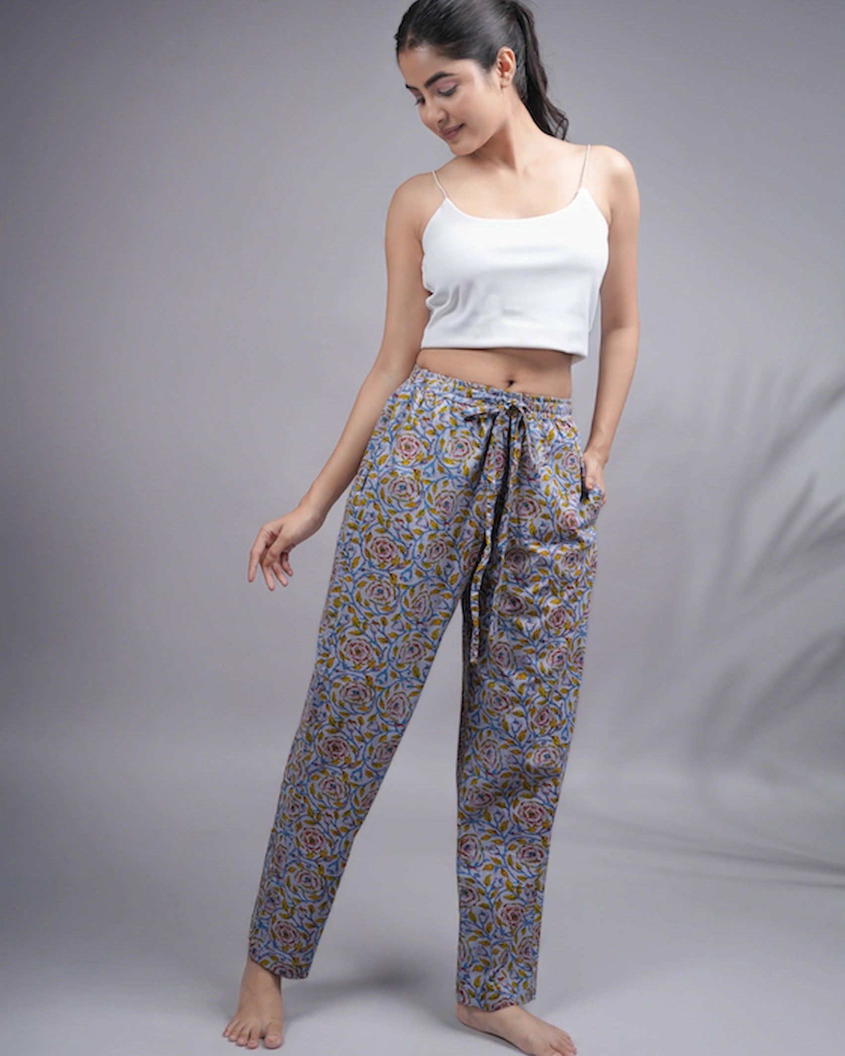 Cotton Pajama Pants Women - Dusty Rose