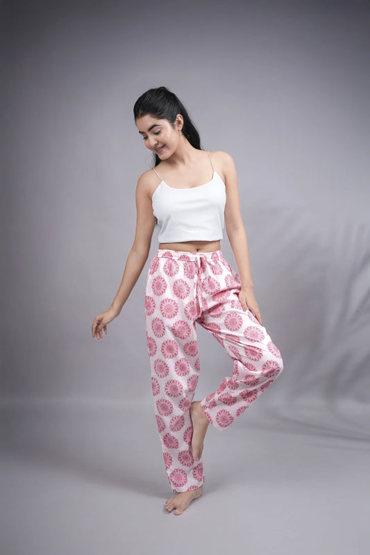 Cotton Pajama Pants Women - Soft Blush