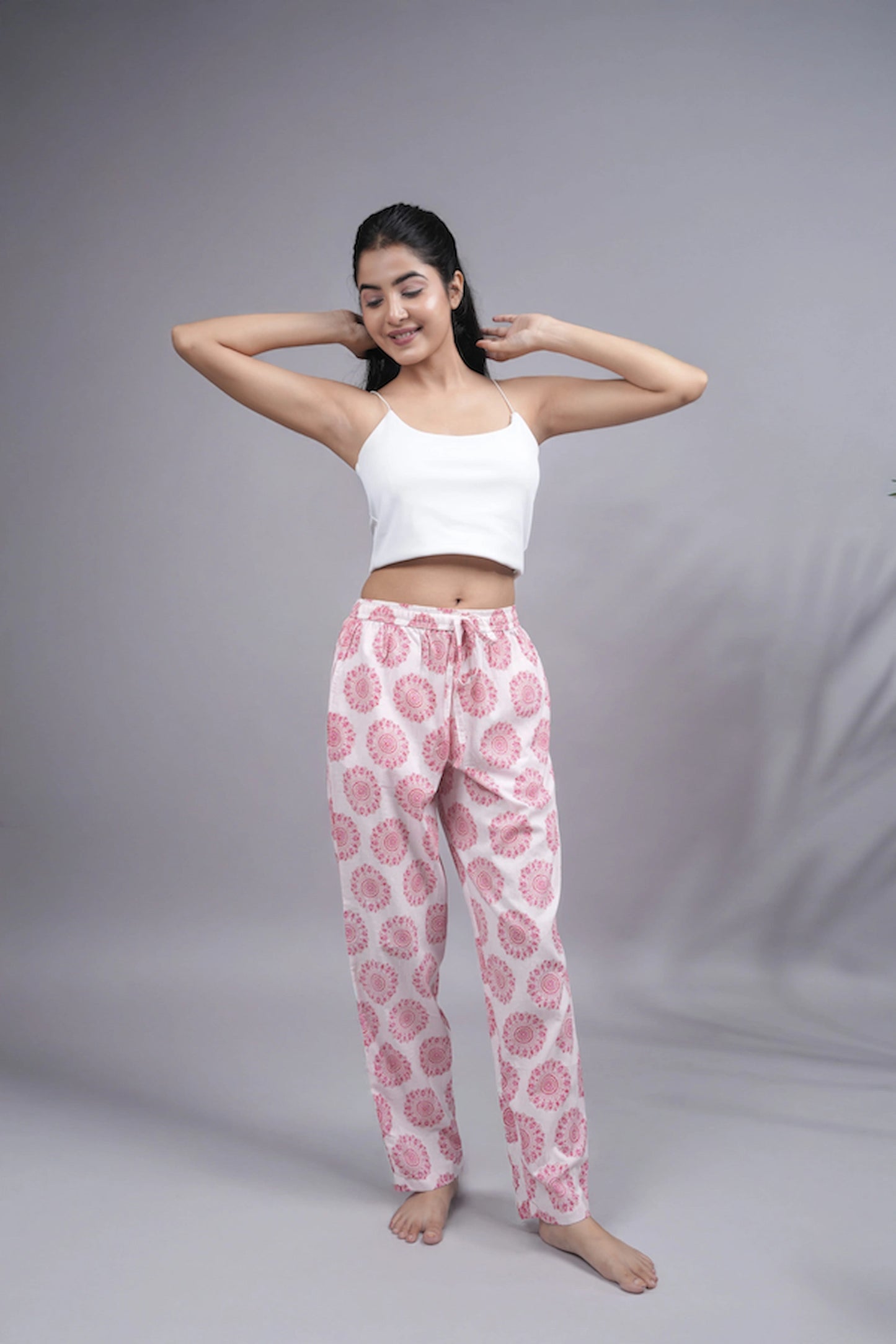 Cotton Pajama Pants Women - Soft Blush