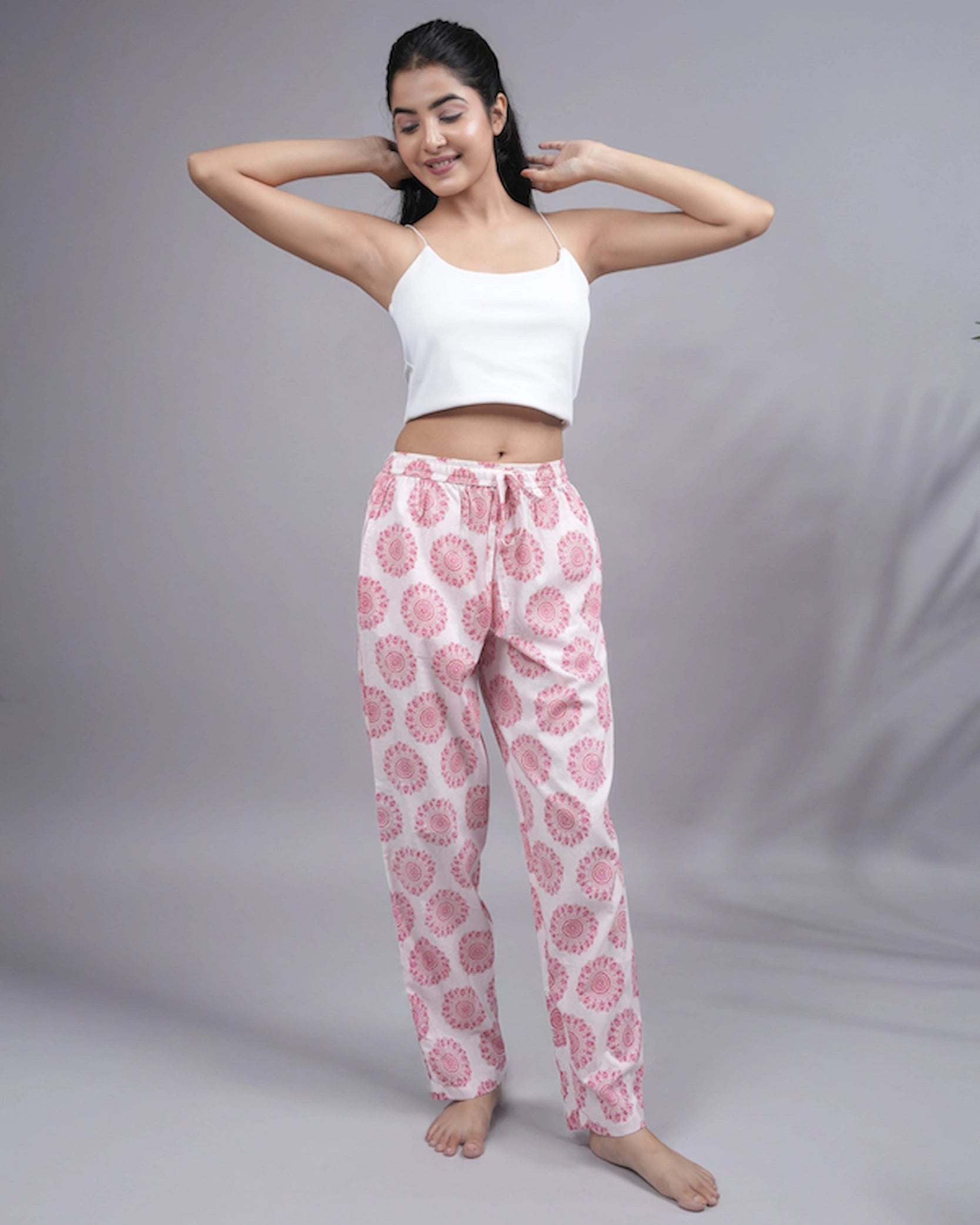 Cotton Pajama Pants Women - Soft Blush