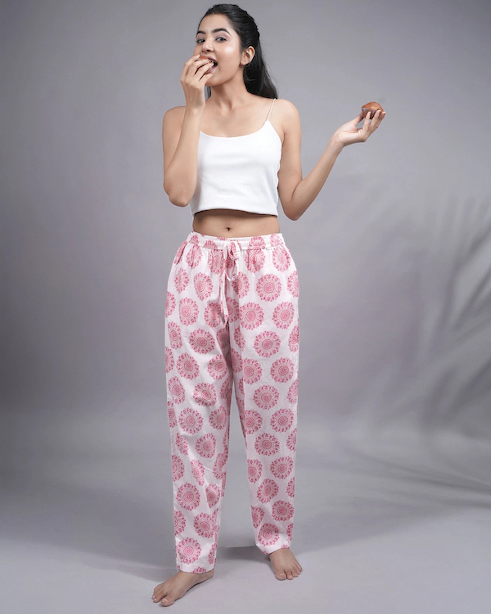 Cotton Pajama Pants Women - Soft Blush