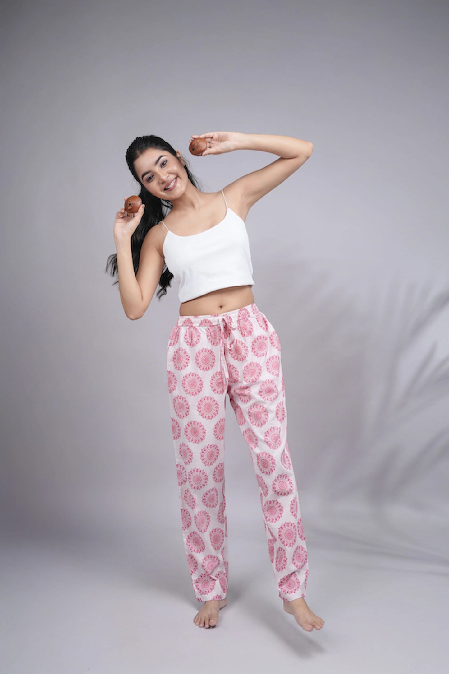 Cotton Pajama Pants Women - Soft Blush