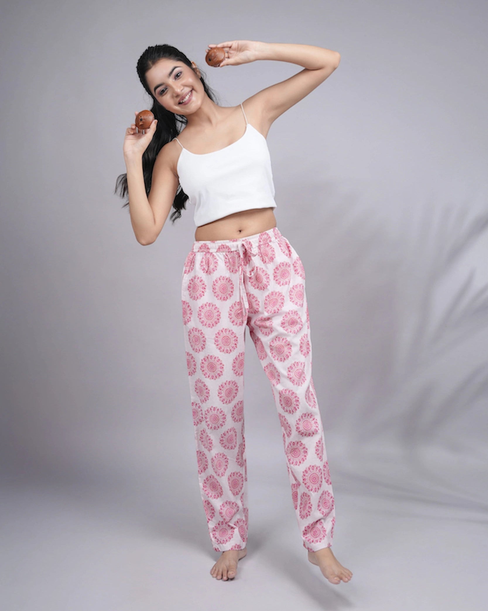 Cotton Pajama Pants Women - Soft Blush