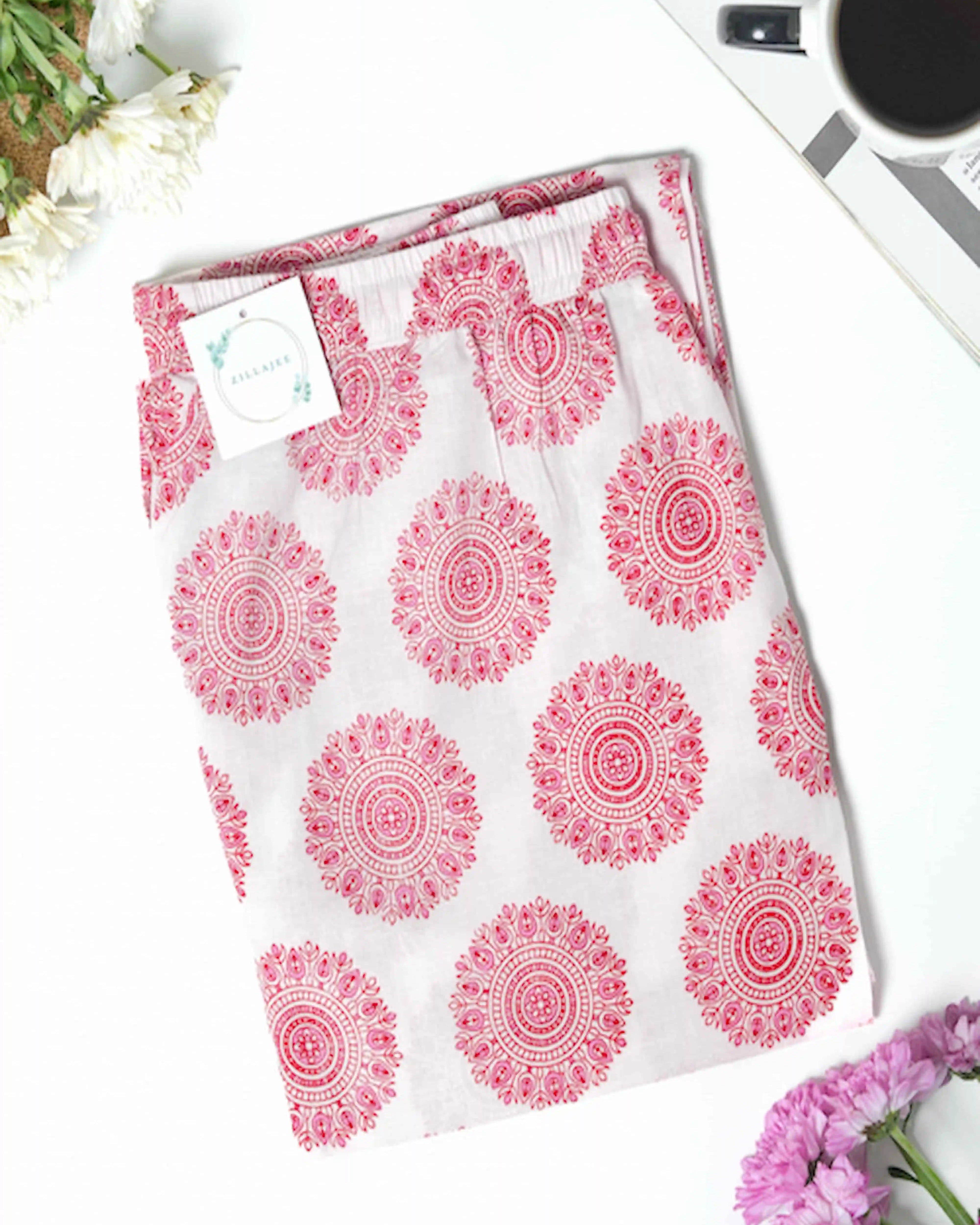 Cotton Pajama Pants Women - Soft Blush