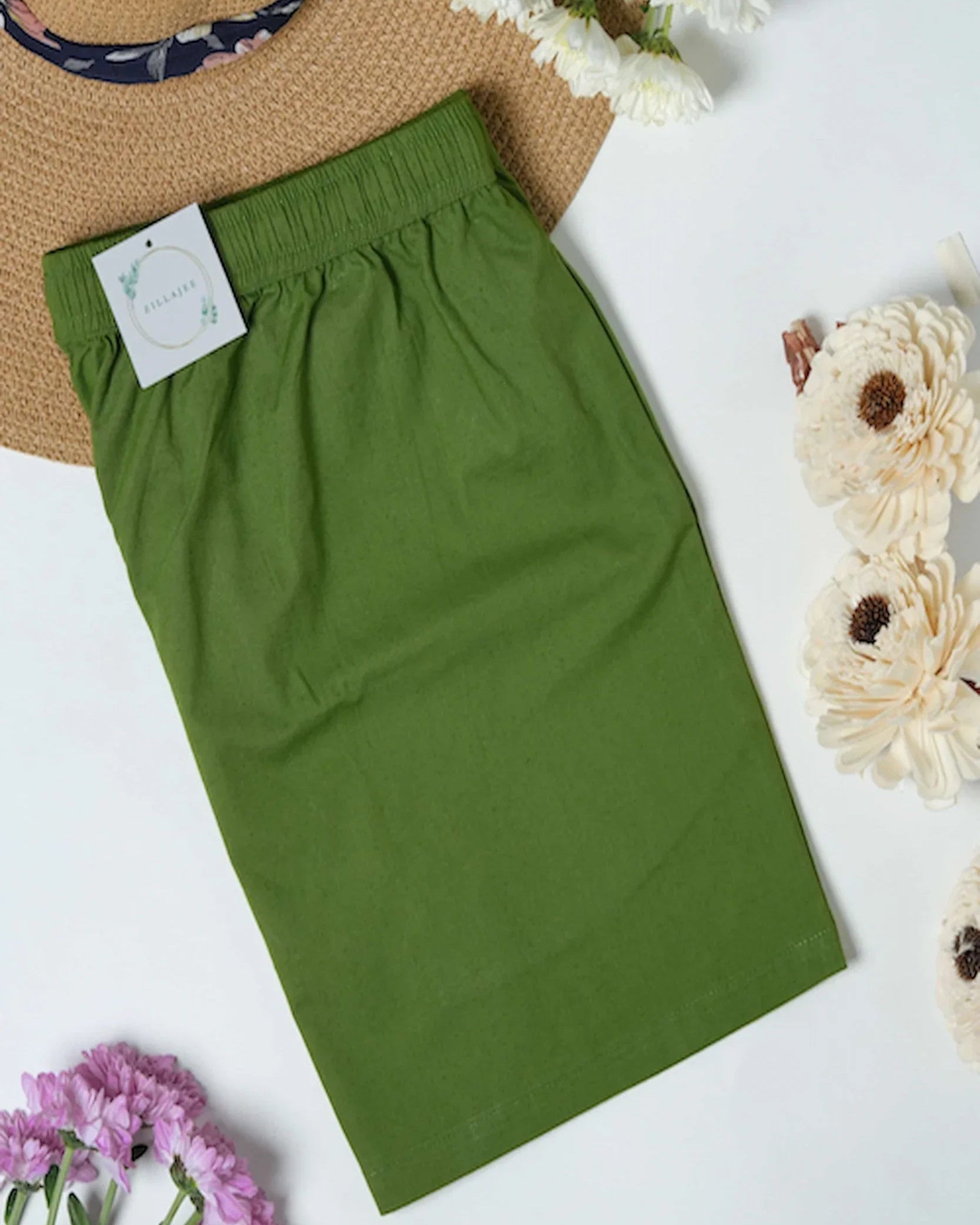 Cotton Poplin Shorts Women - Forest Green