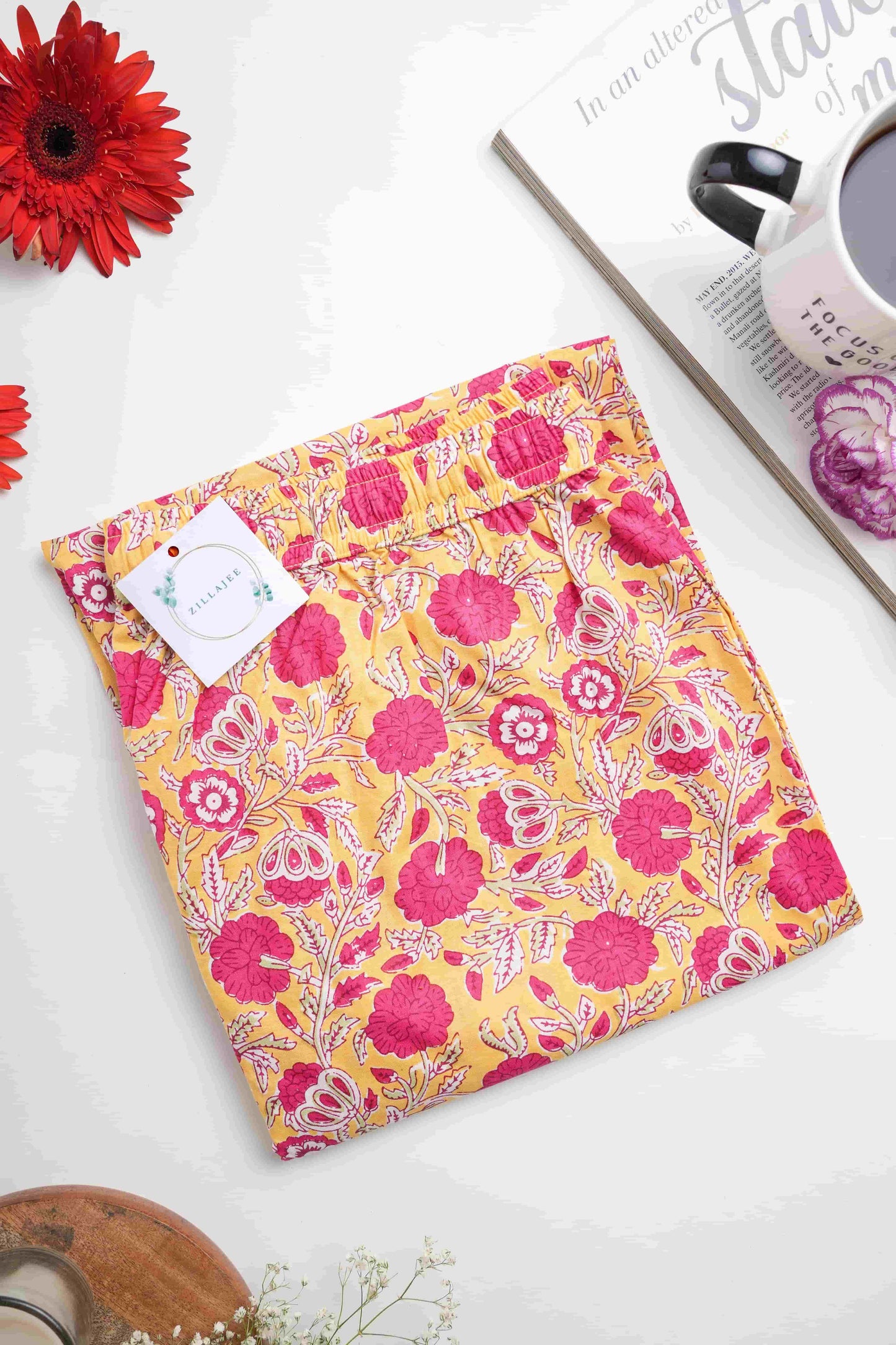 Cotton Pajama Pants Women - Sunshine Blush