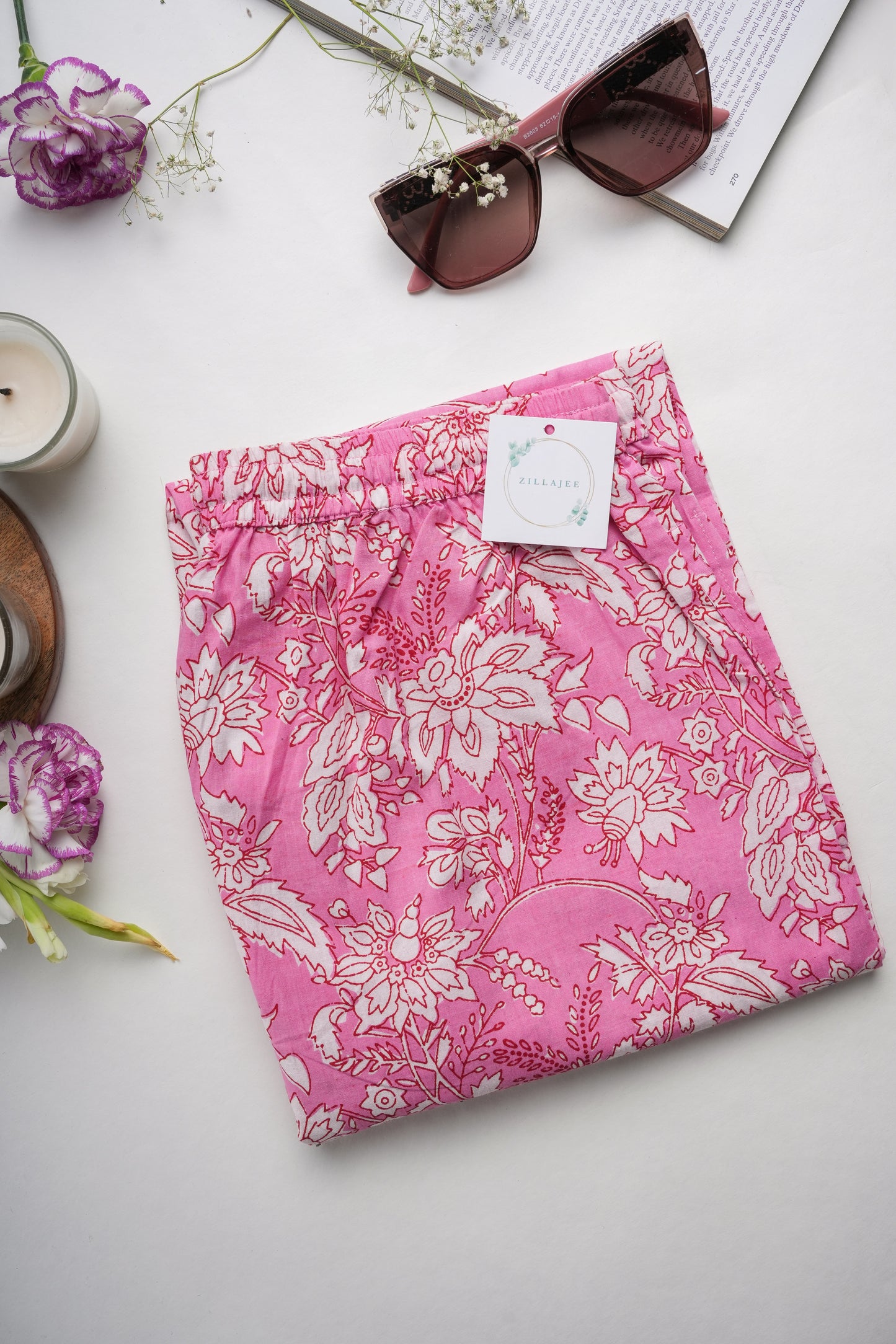 Cotton Pajama Pants Women - Floral Fantasy