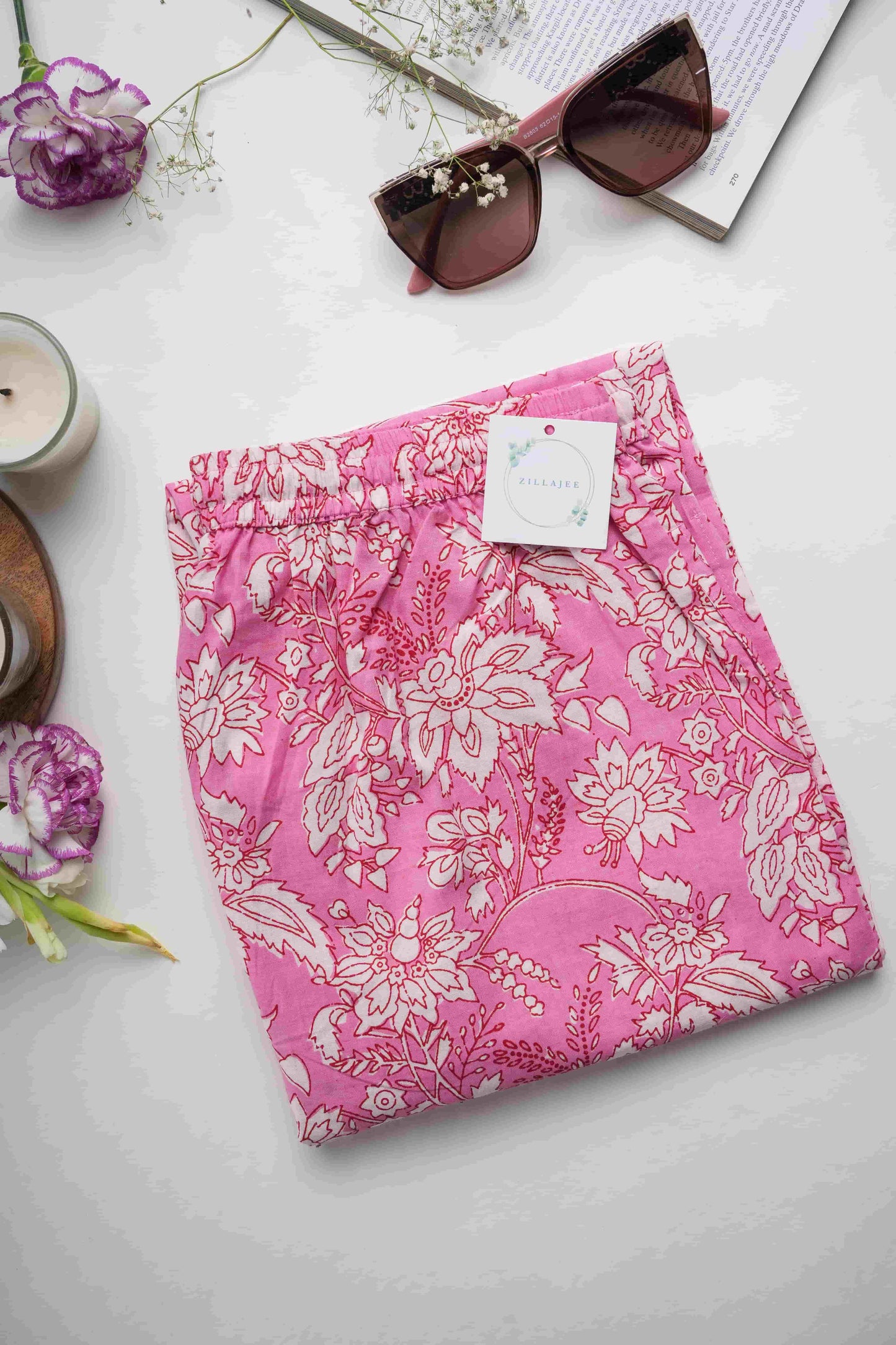 Cotton Pajama Pants Women - Floral Fantasy