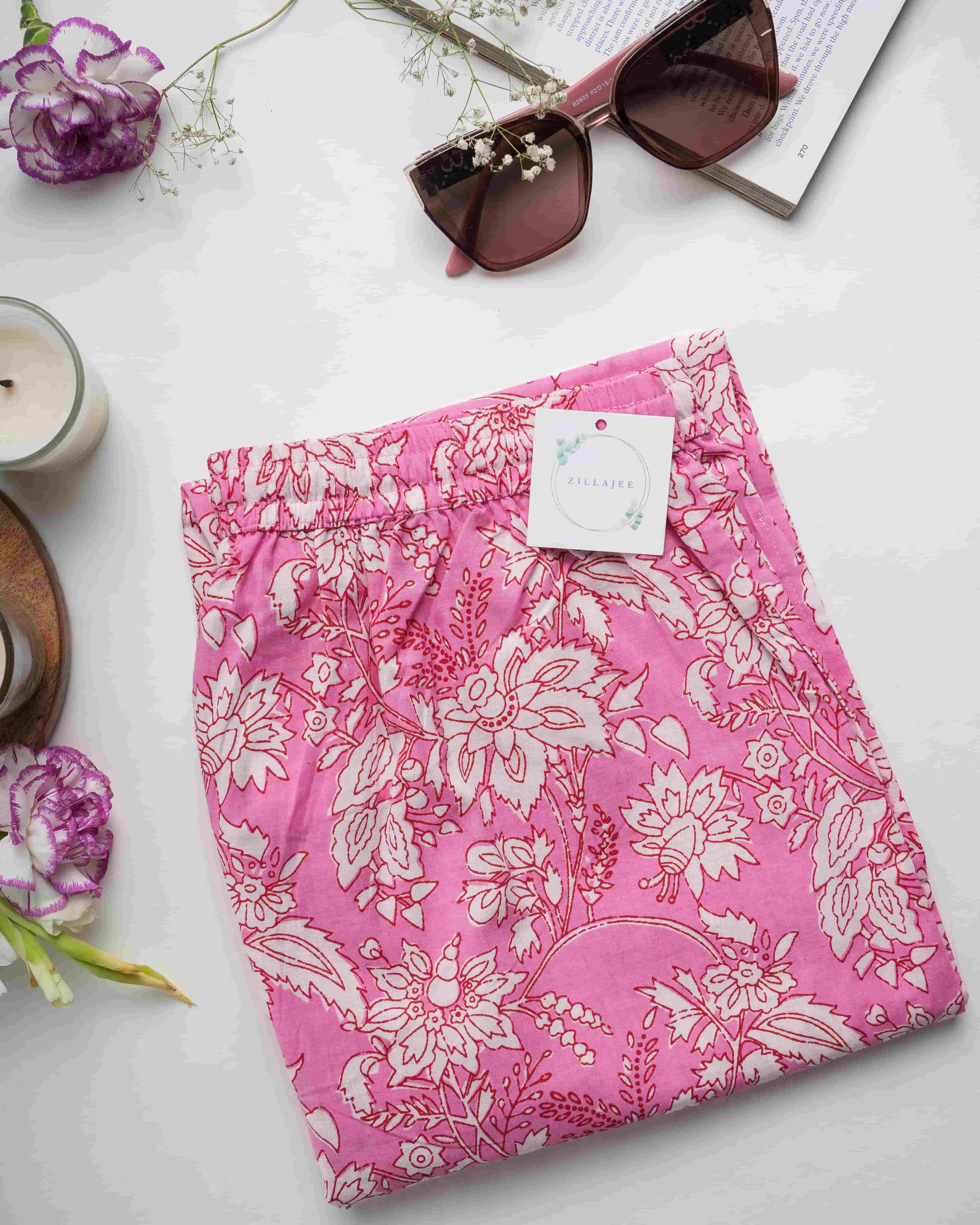 Cotton Pajama Pants Women - Floral Fantasy