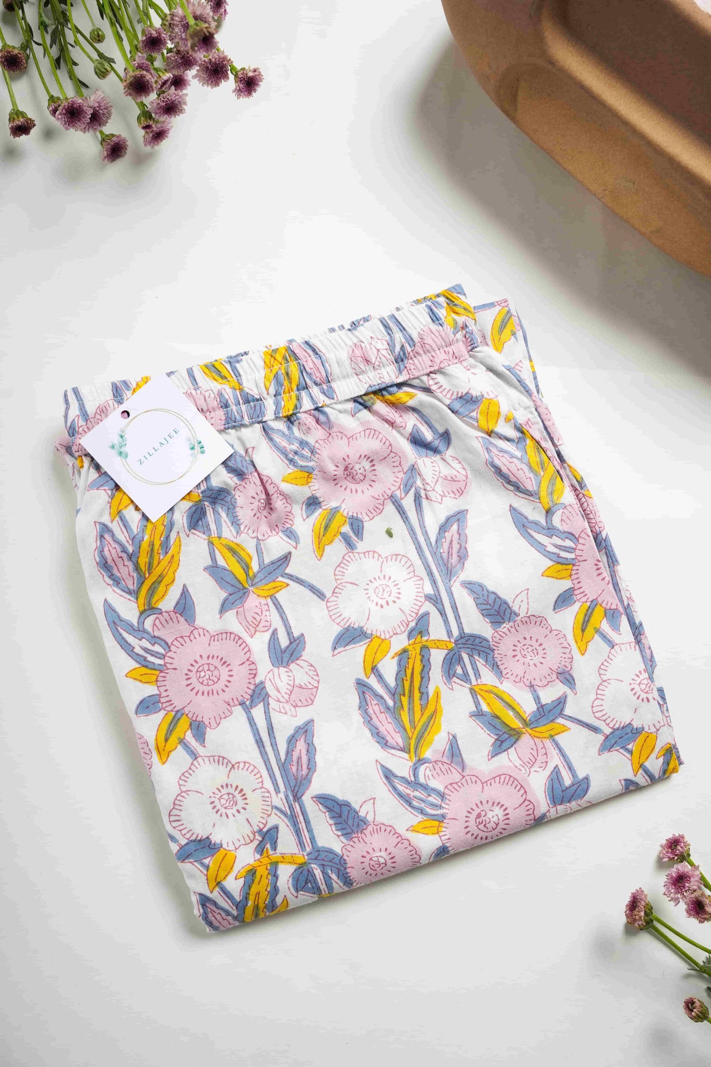 Cotton Pajama Pants Women - Blooming Breeze