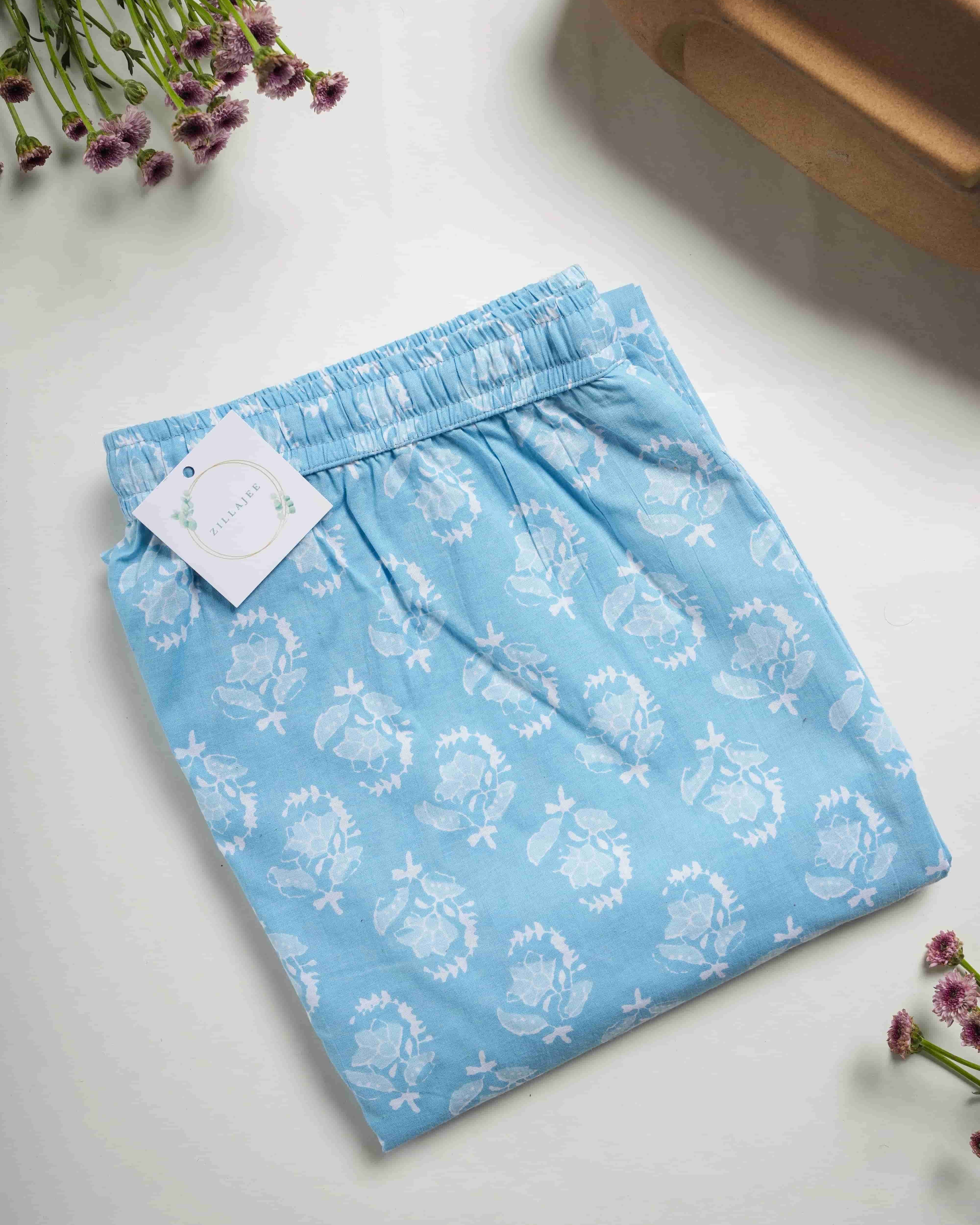 Cotton Pajama Pants Women - Frosted Flora