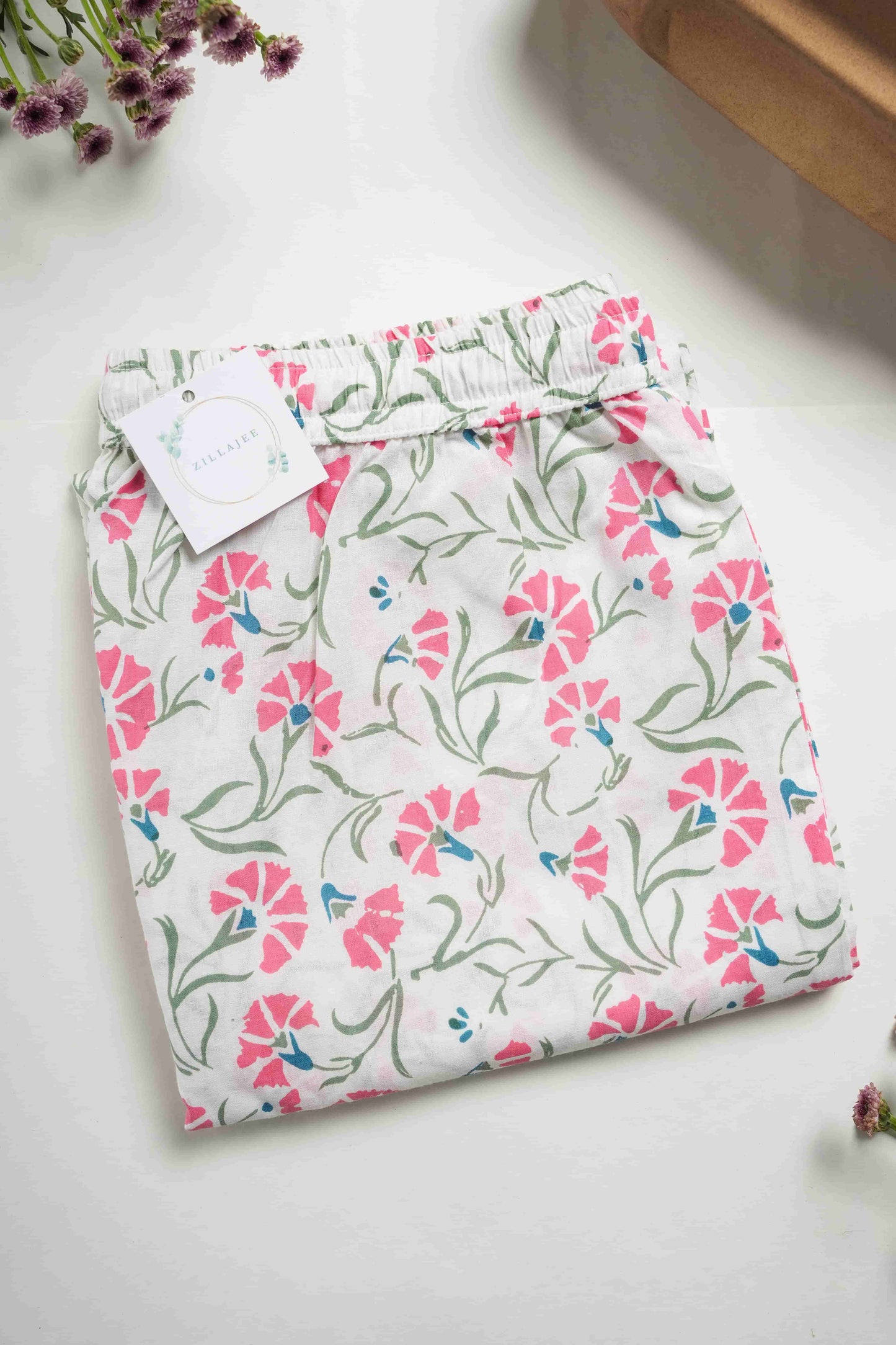 Cotton Pajama Pants Women - Peony Dream