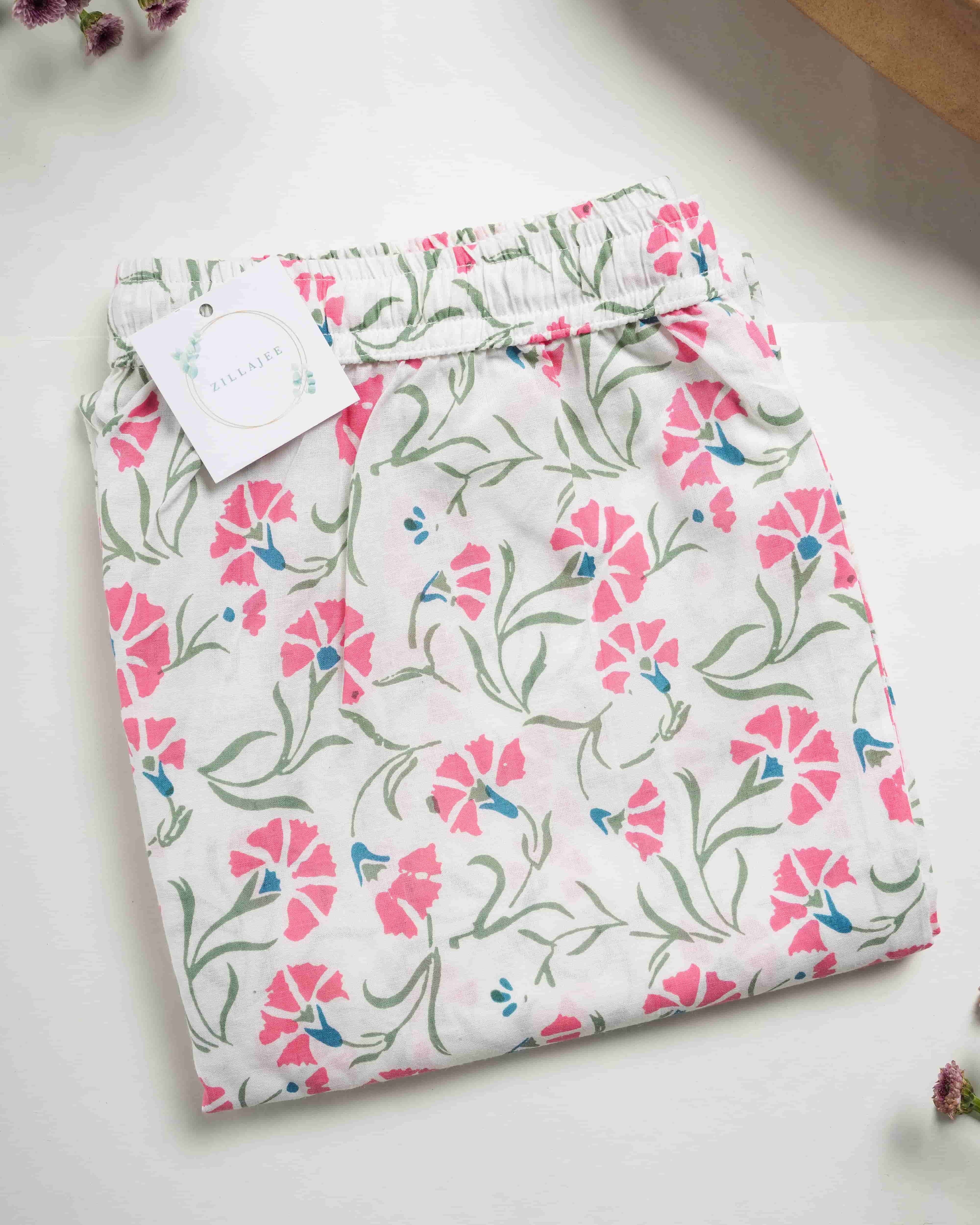 Cotton Pajama Pants Women - Peony Dream