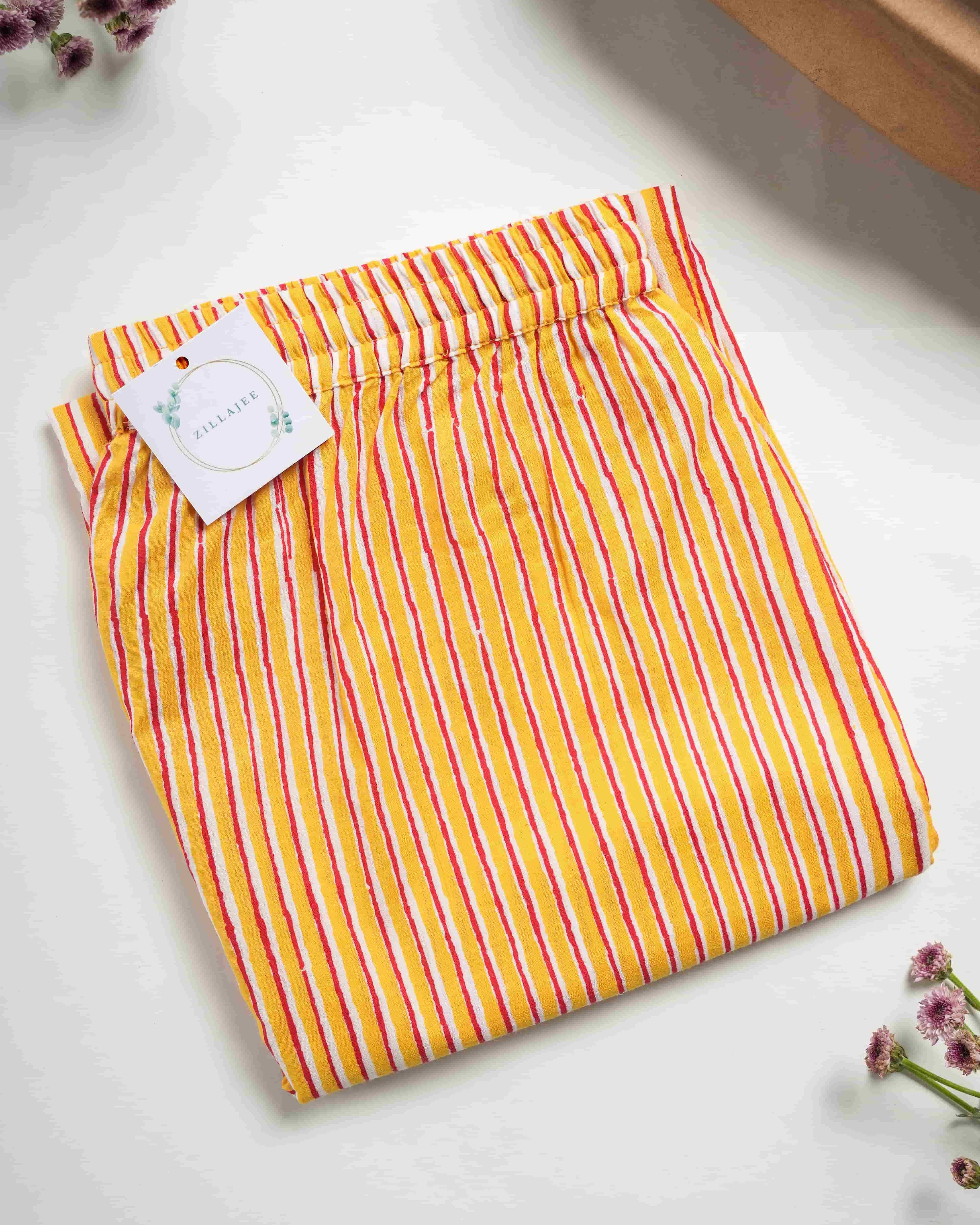 Cotton Pajama Pants Women - Sunset Stripes