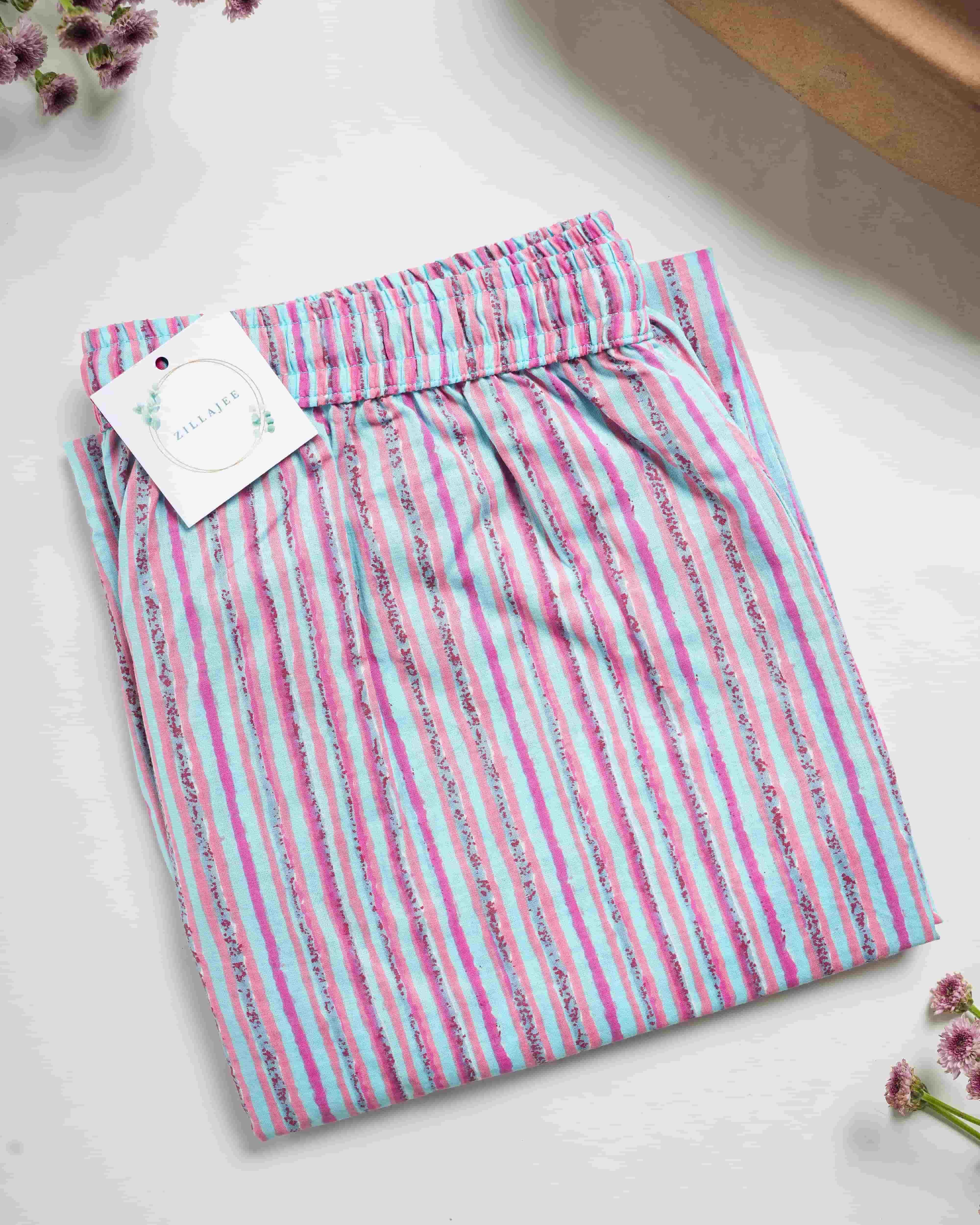 Cotton Pajama Pants Women - Pink Horizon