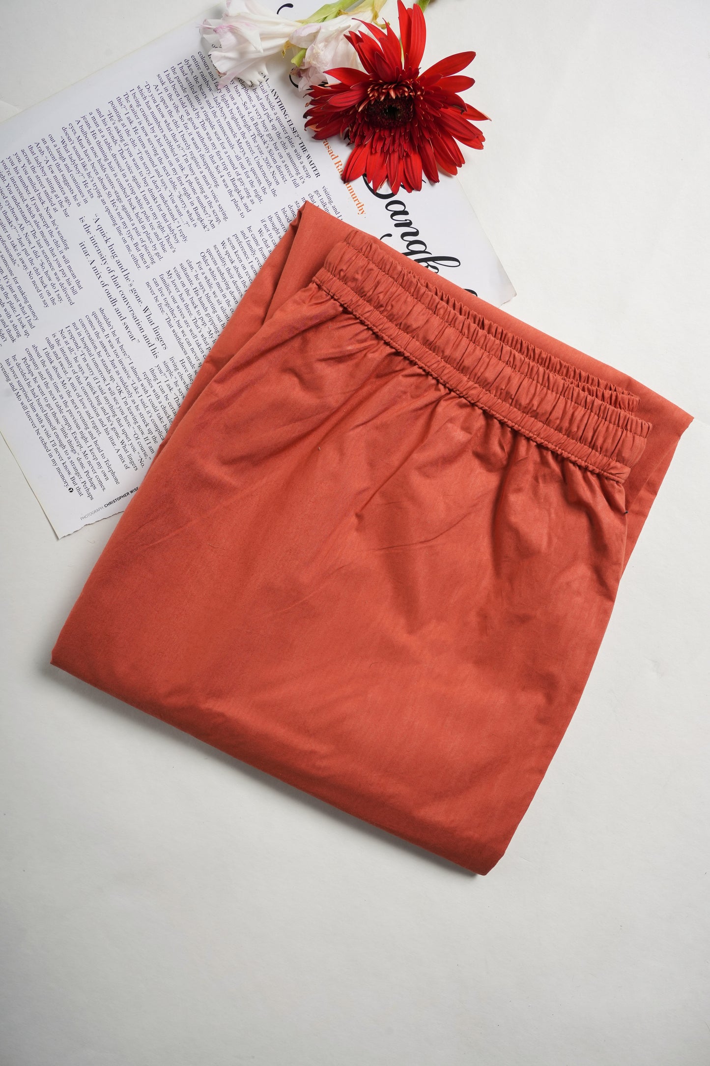 Cotton Poplin Lounge Pants Women - Burnt Orange