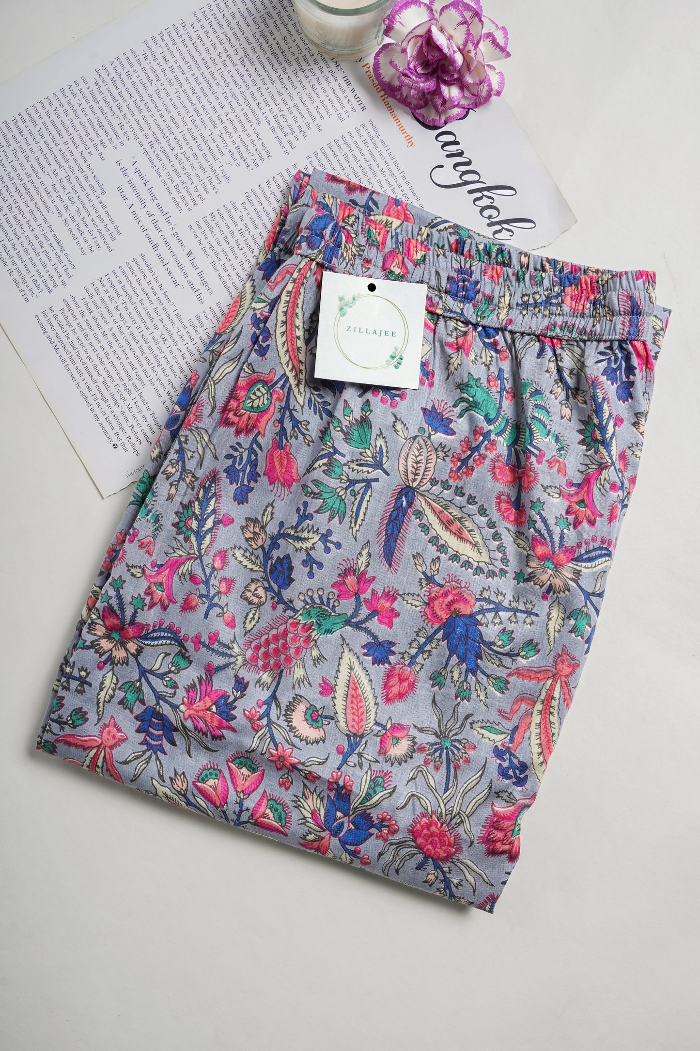 Cotton Pajama Pants Women - Gray Splendor