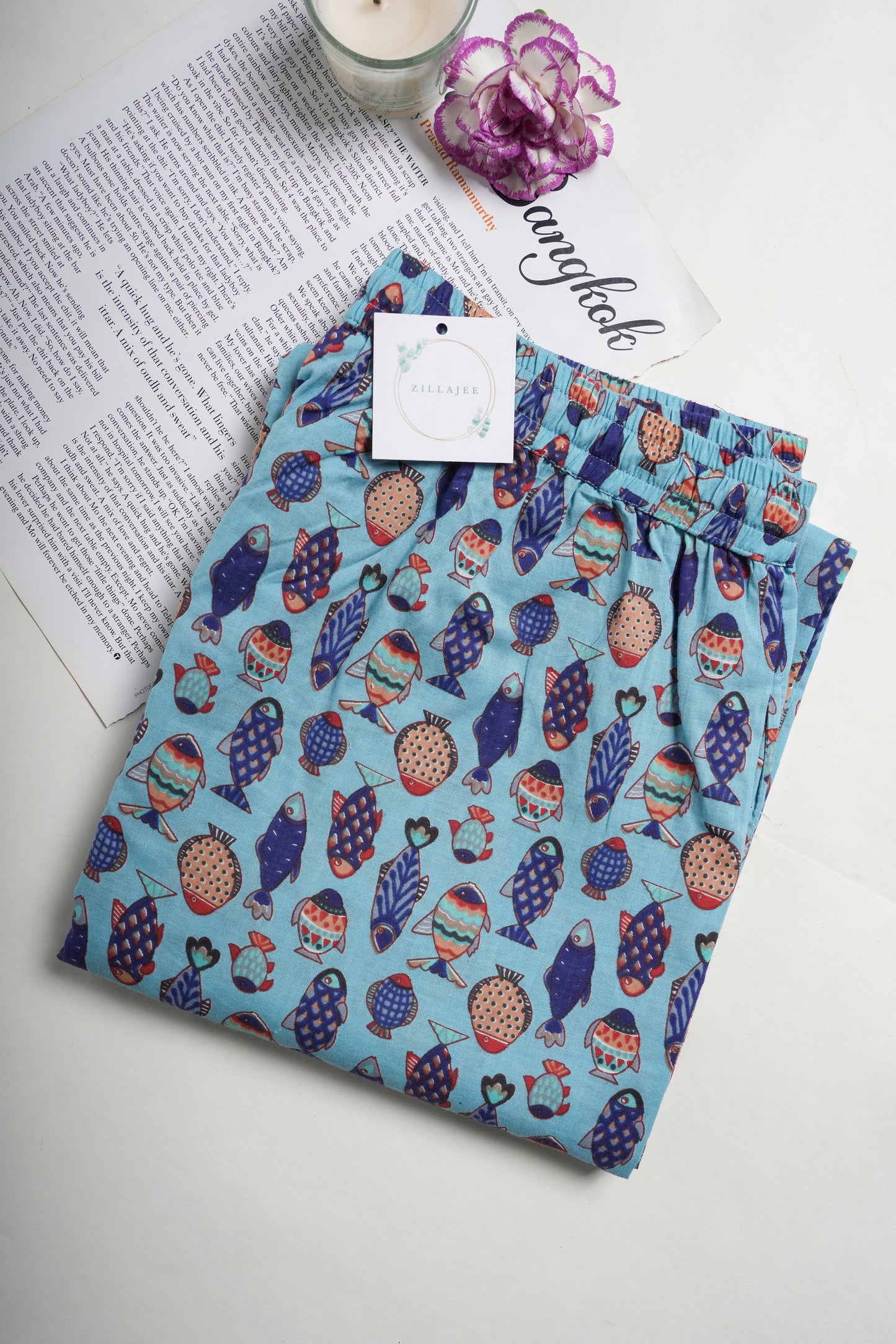Cotton Pajama Pants Women - Marine Melodies
