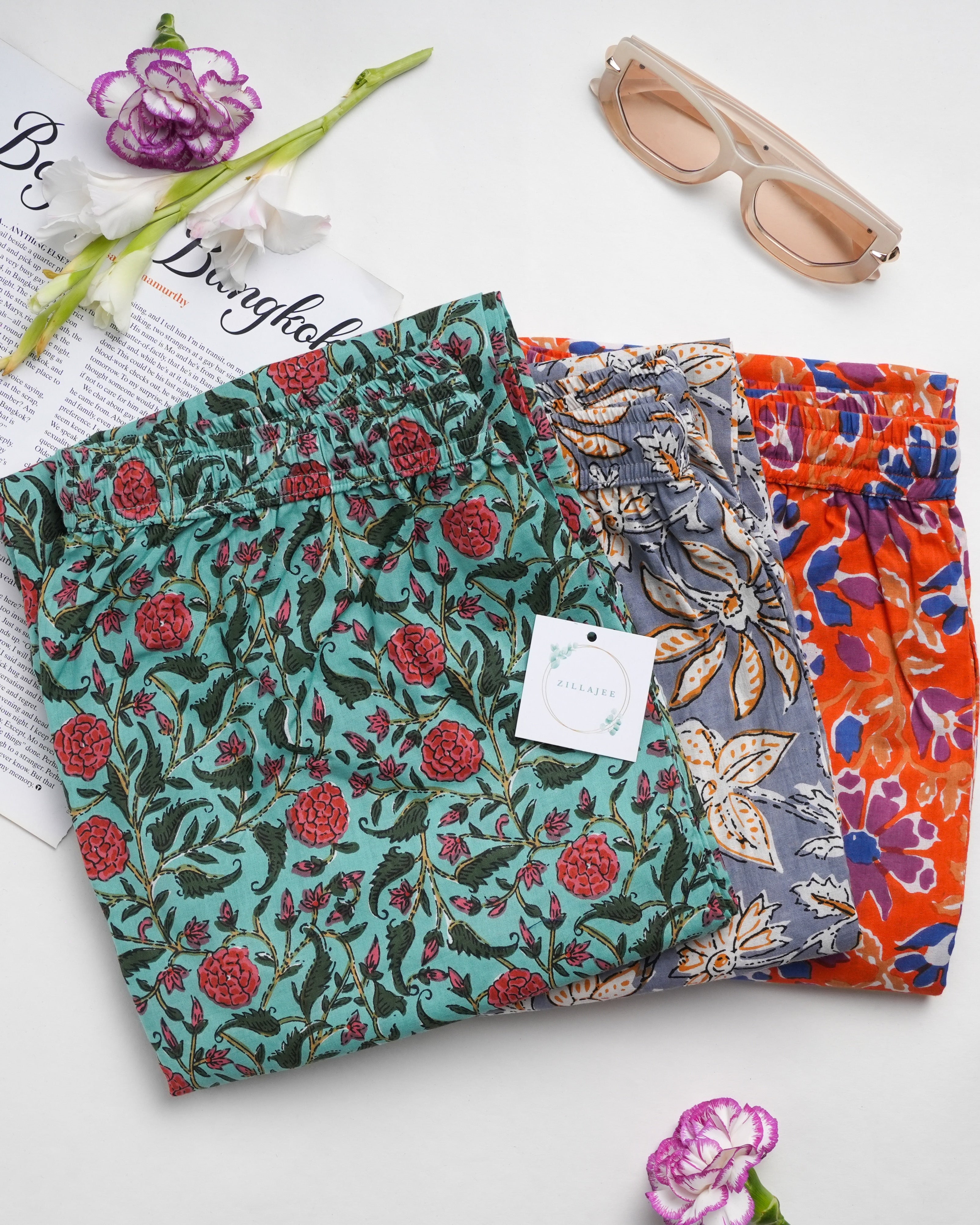 Cotton Pajama Pants Women - 3-Pack Bundle