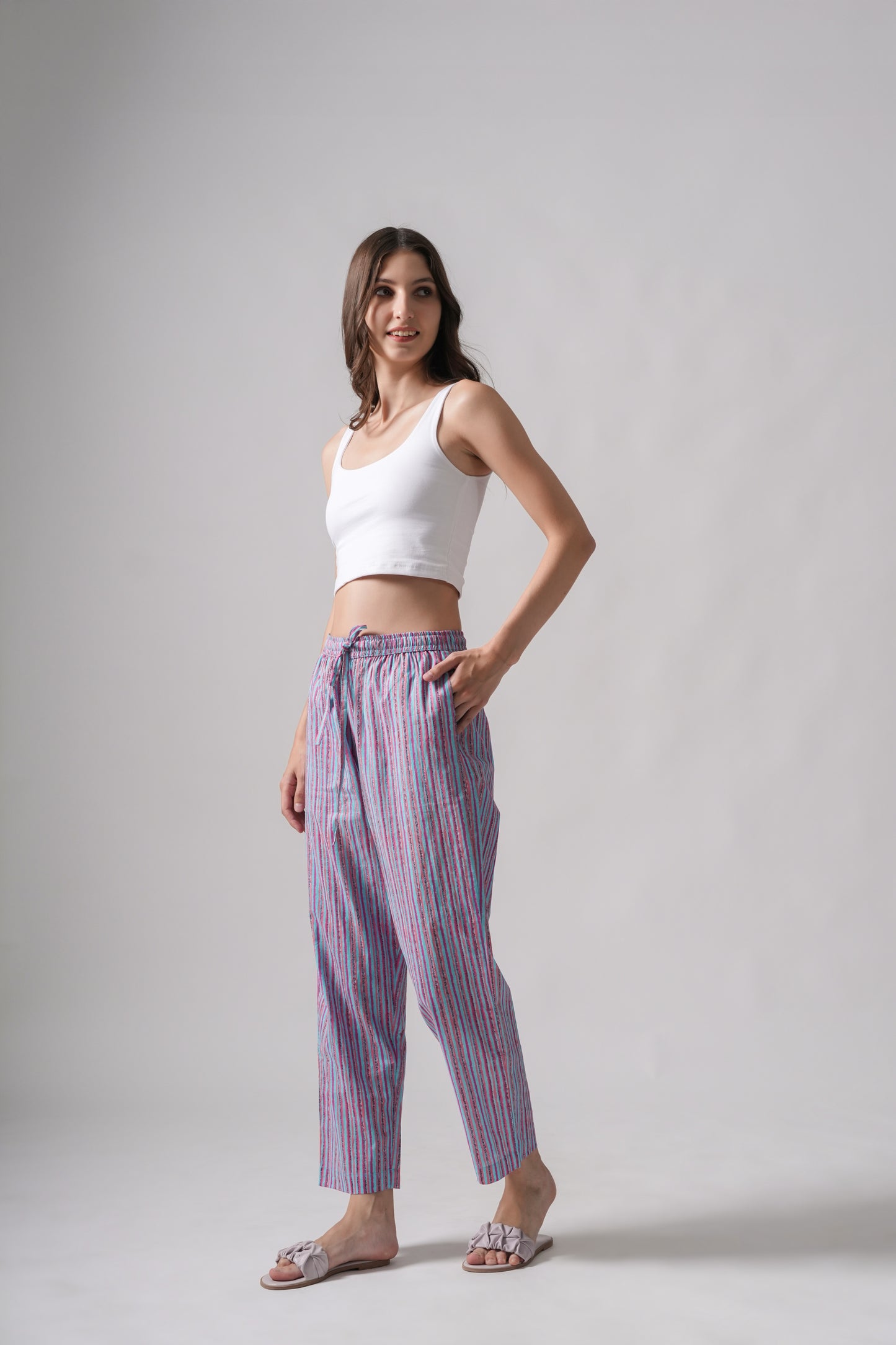 Cotton Pajama Pants Women - Pink Horizon