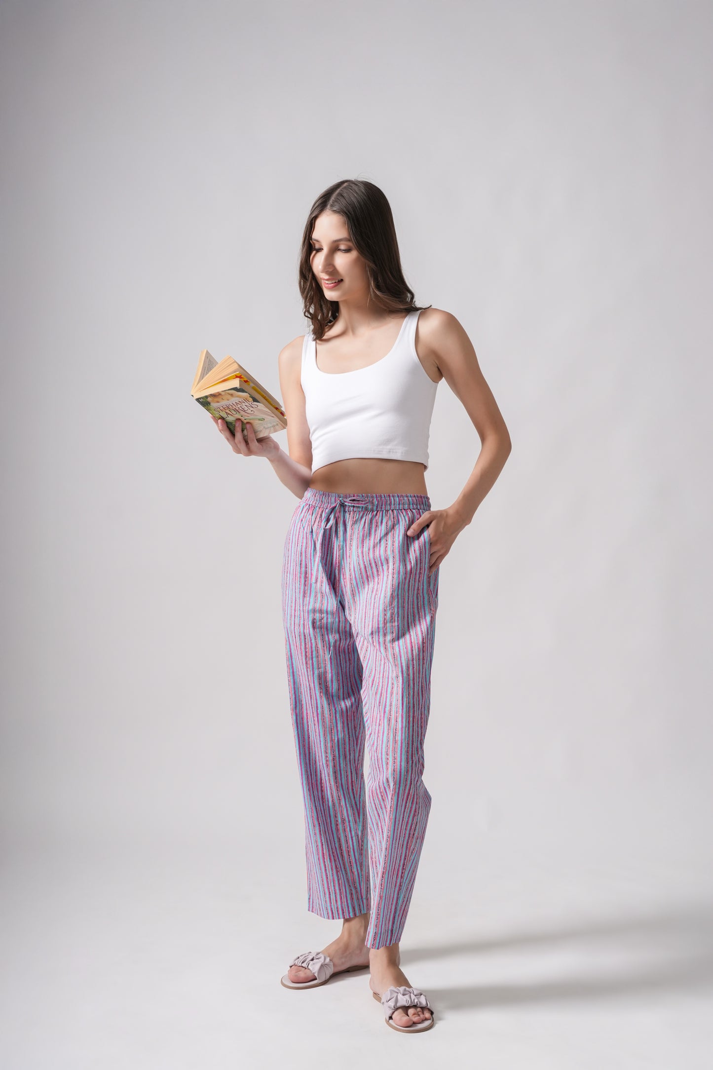 Cotton Pajama Pants Women - Pink Horizon