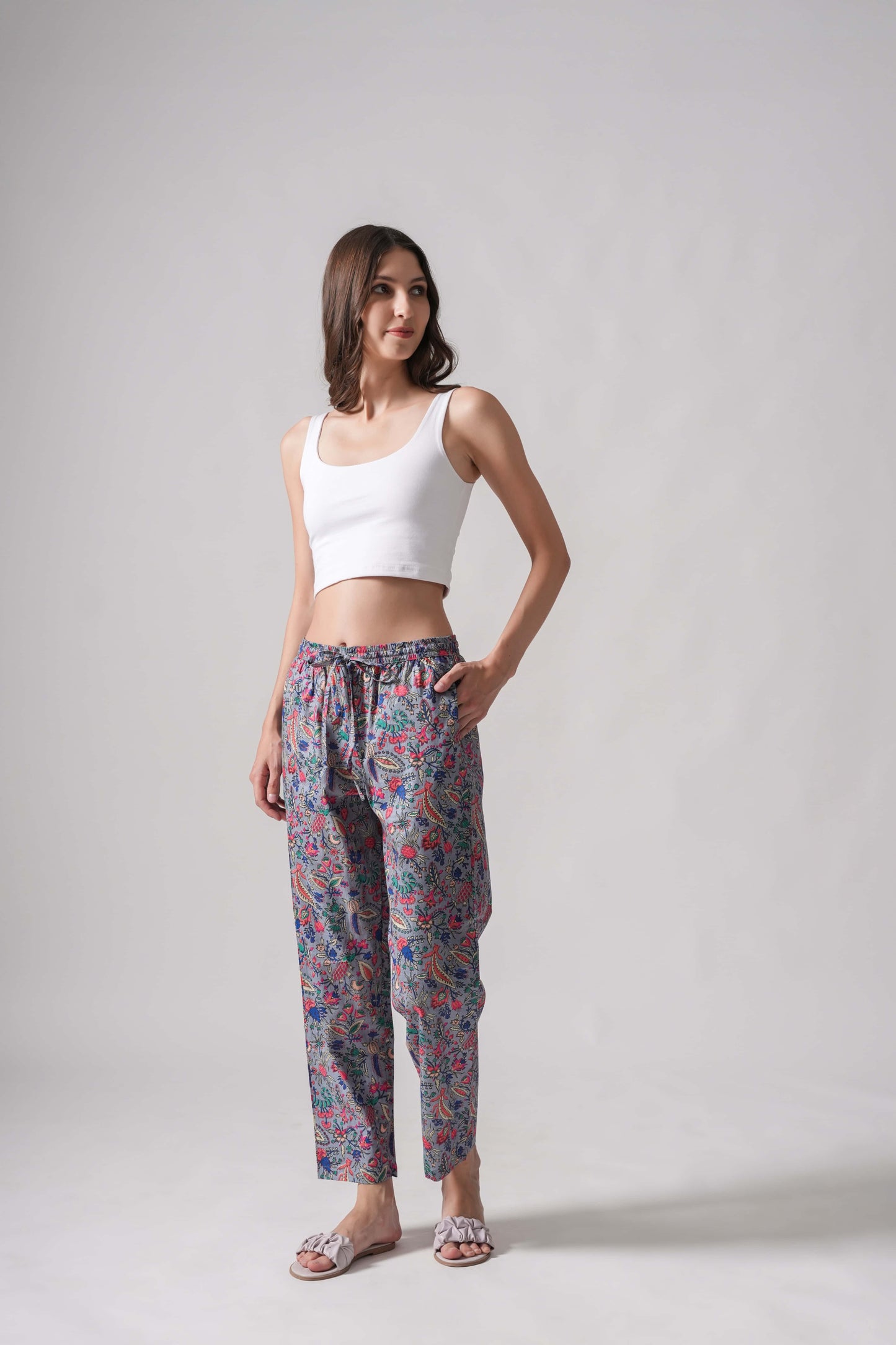 Cotton Pajama Pants Women - Gray Splendor