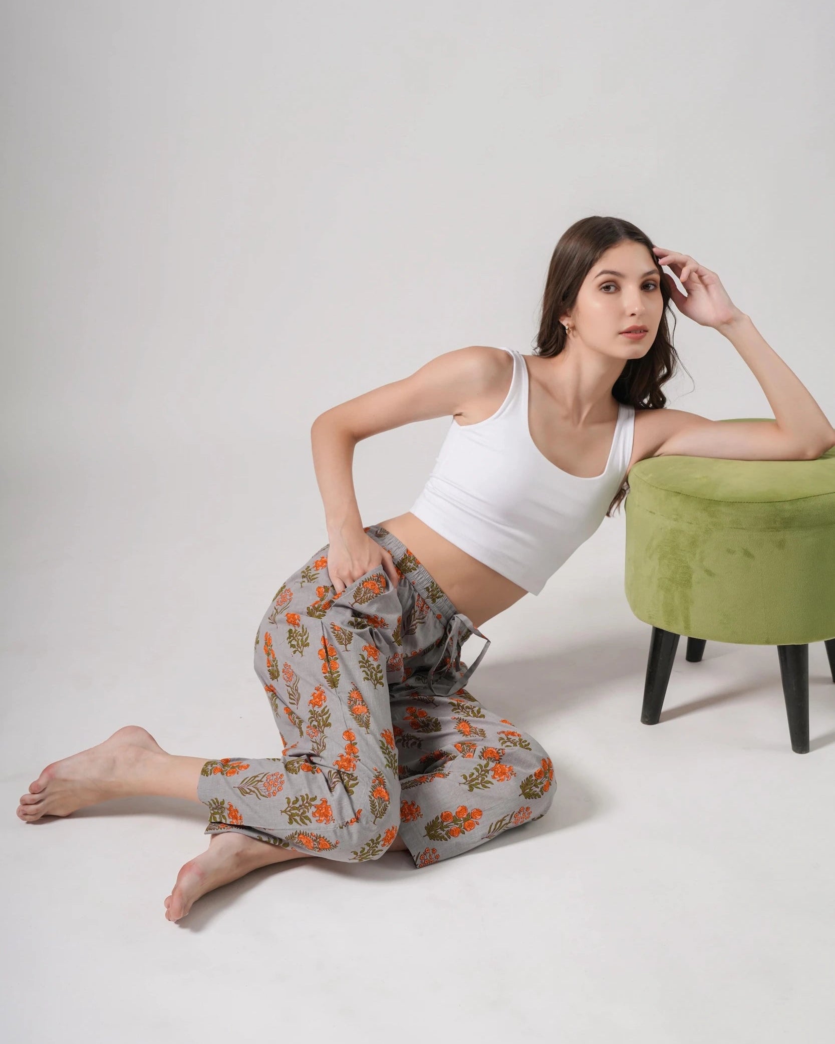 Grey Patterned Pants