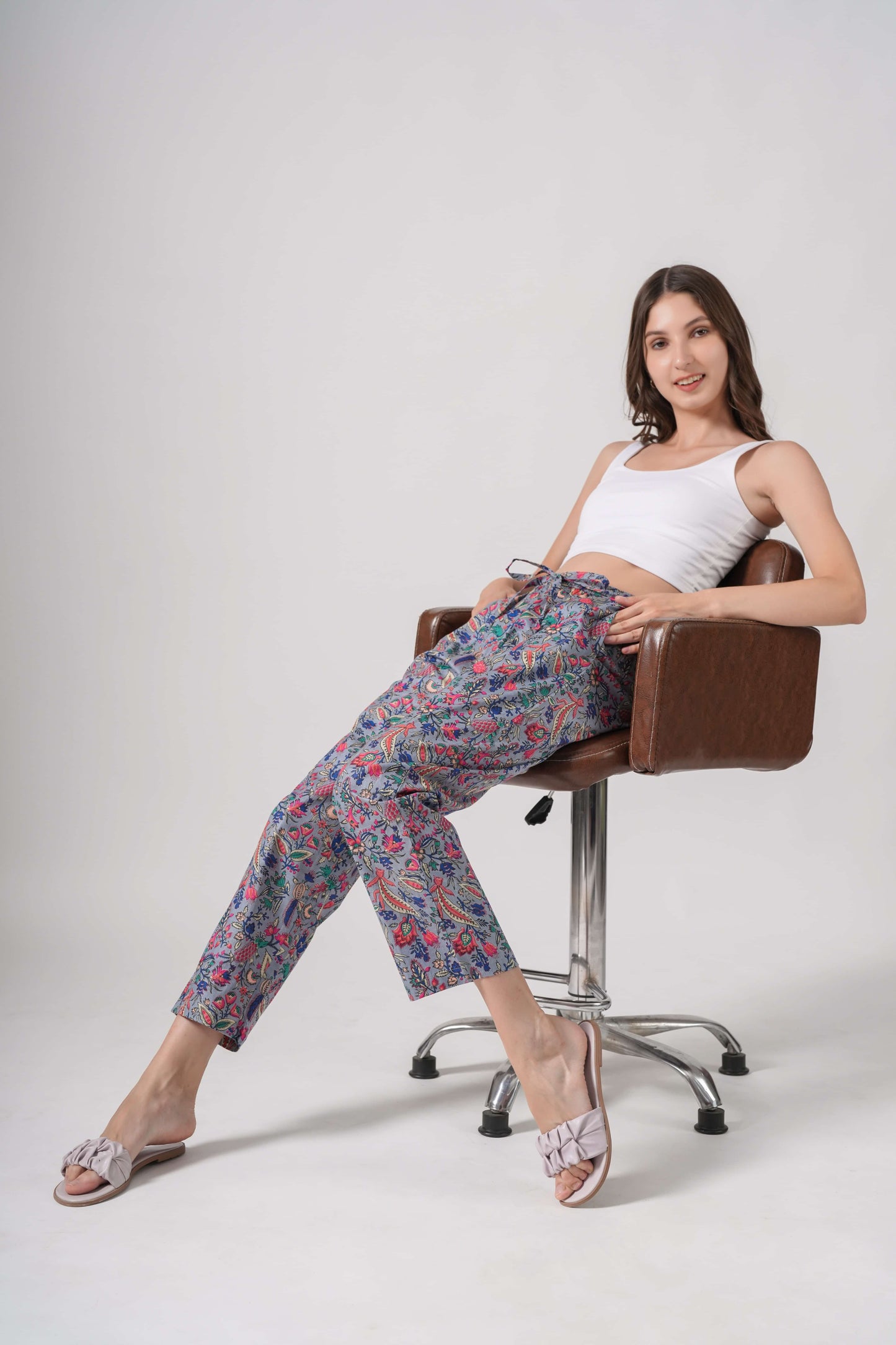 Cotton Pajama Pants Women - Gray Splendor