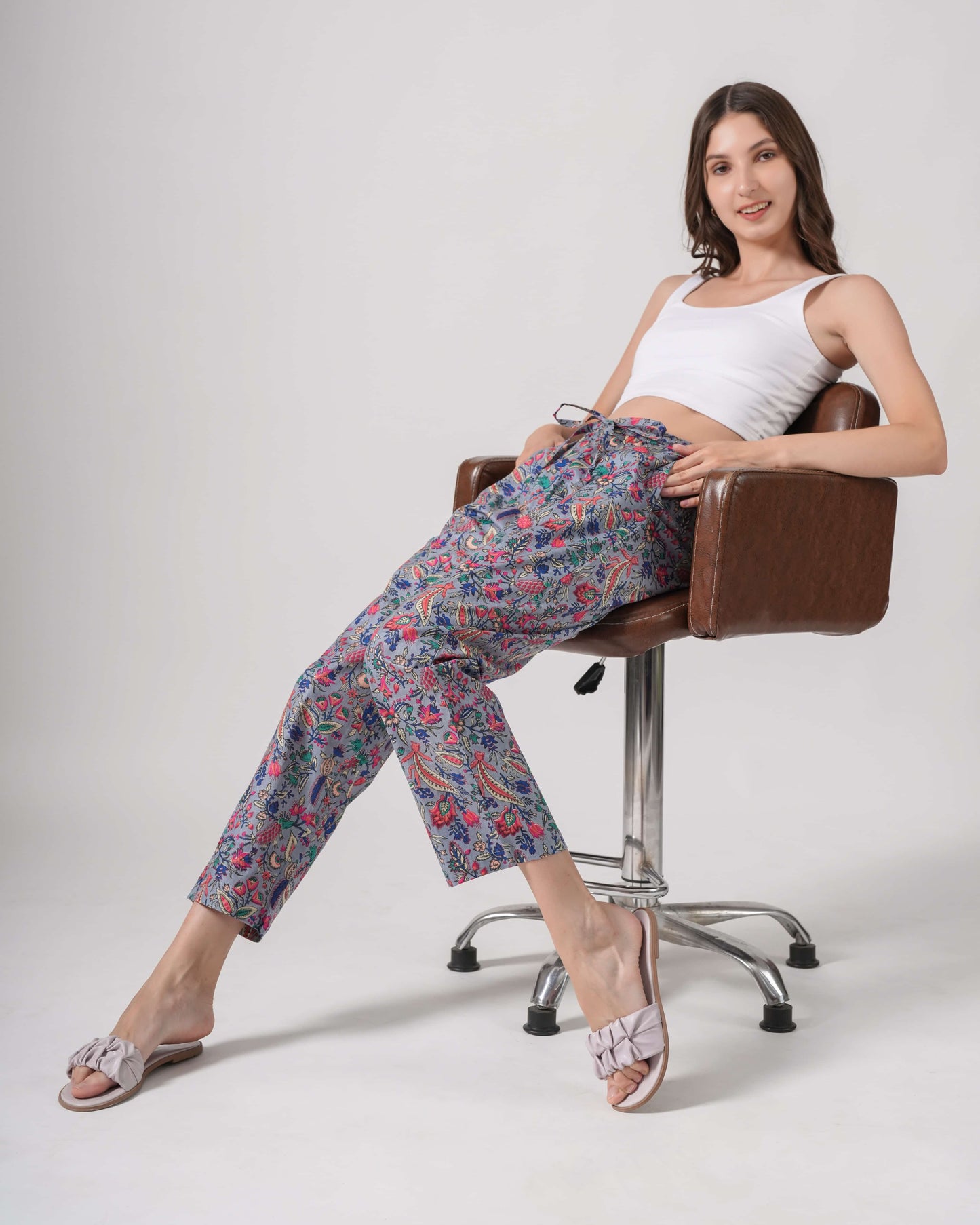 Cotton Pajama Pants Women - Gray Splendor