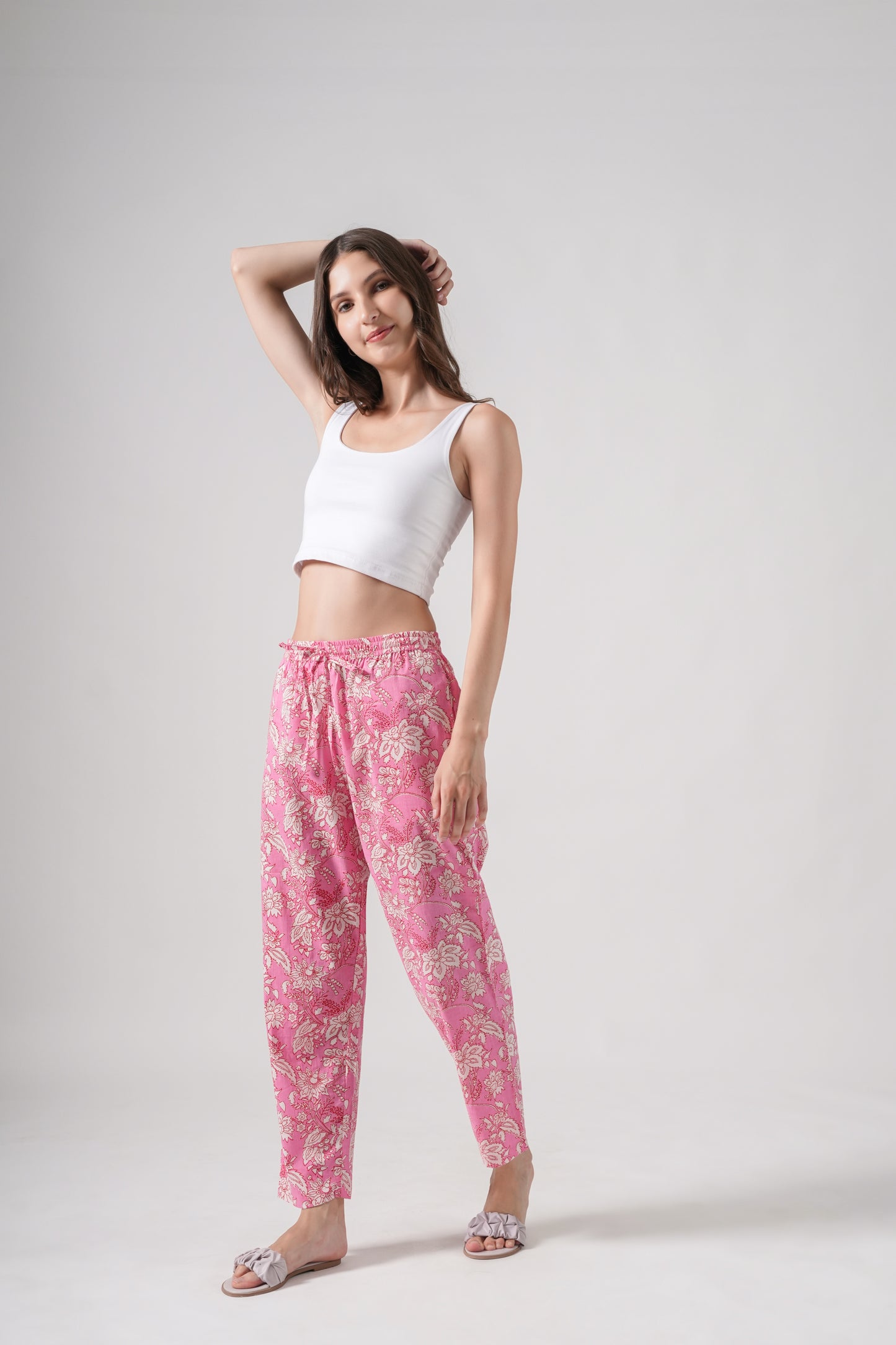 Cotton Pajama Pants Women - Floral Fantasy