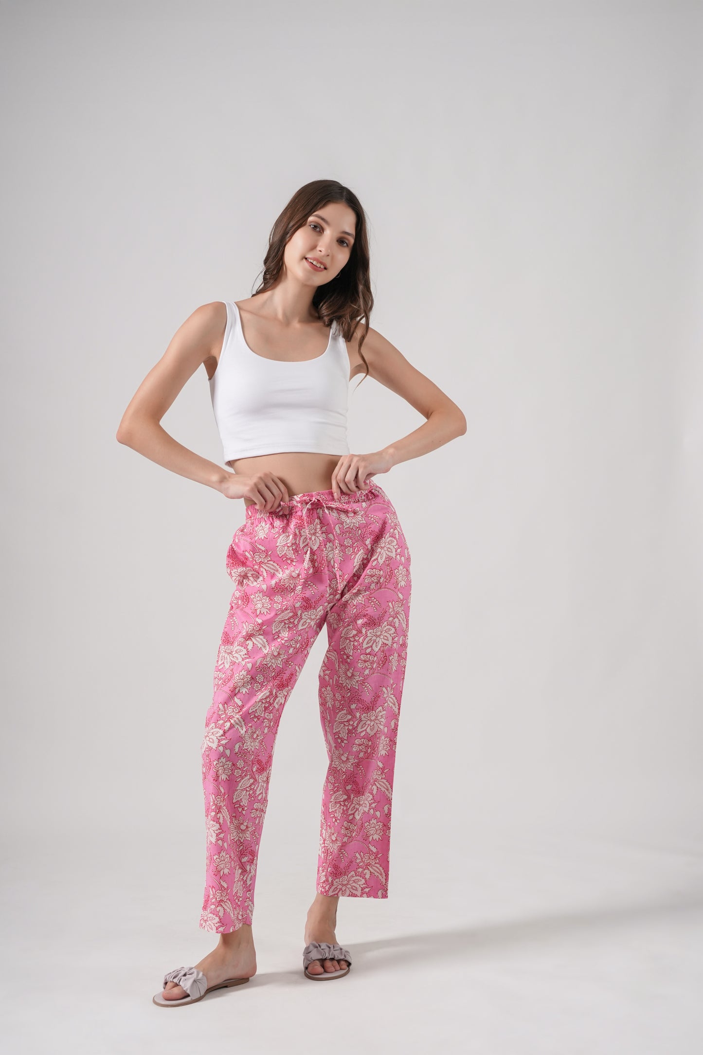 Cotton Pajama Pants Women - Floral Fantasy