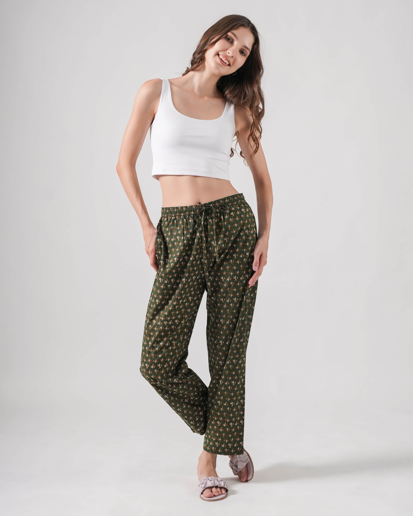 Cotton Pajama Pants Women - Citrus Meadow