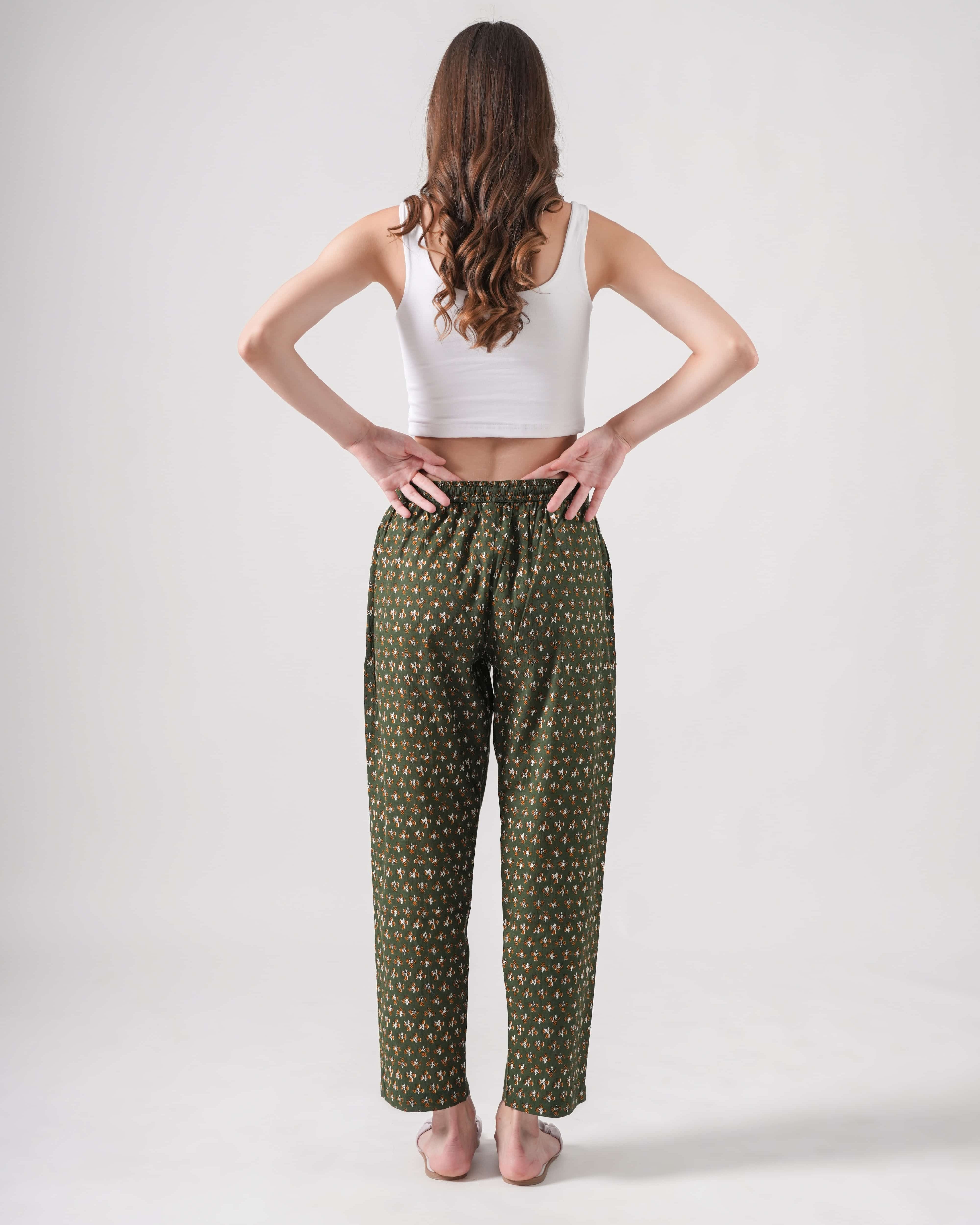 Cotton Pajama Pants Women - Citrus Meadow