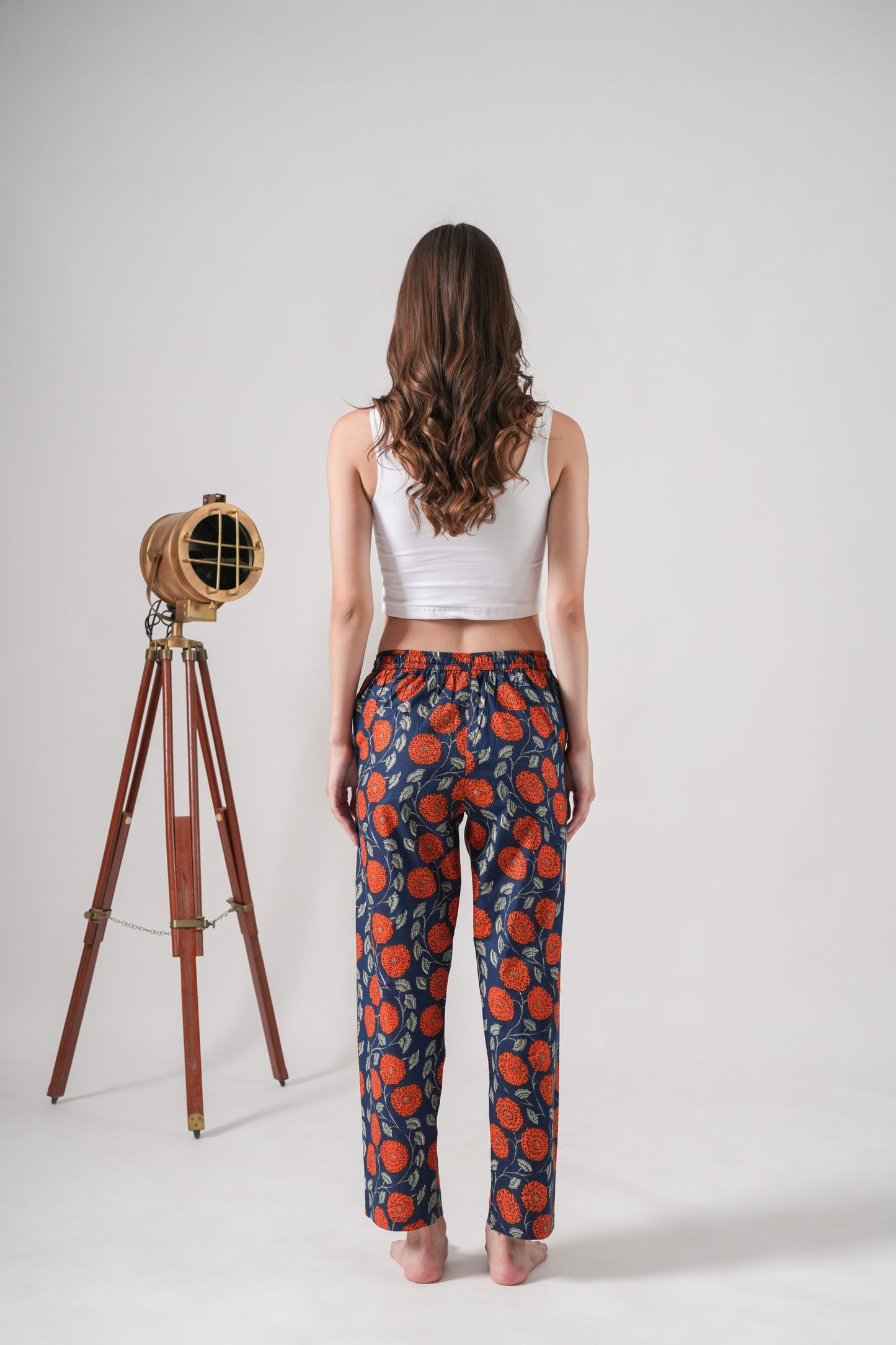 Cotton Pajama Pants Women - Midnight Marigold