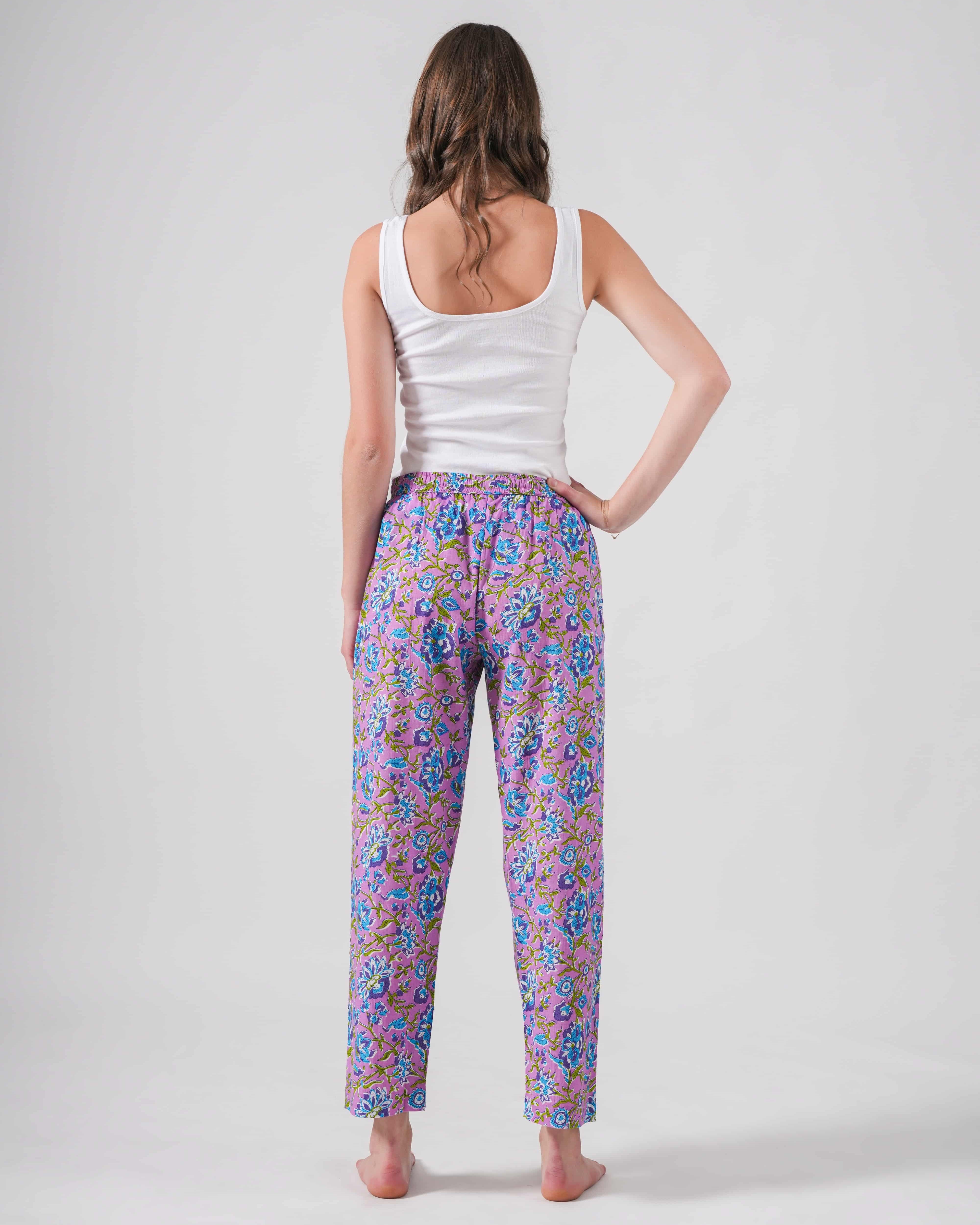 Cotton Pajama Pants Women - Mystic Lavender