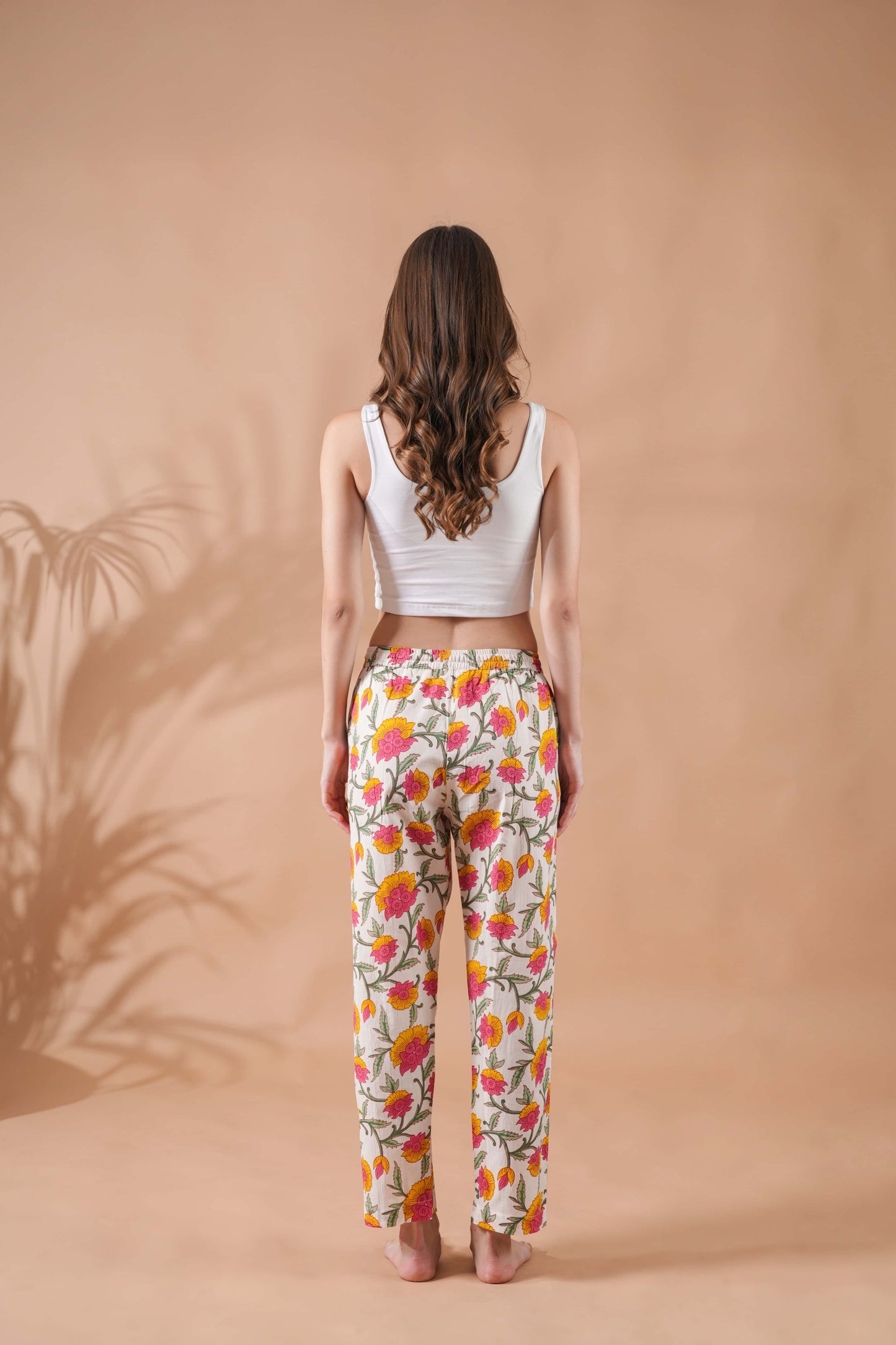 Cotton Pajama Pants Women - Floral Whispers