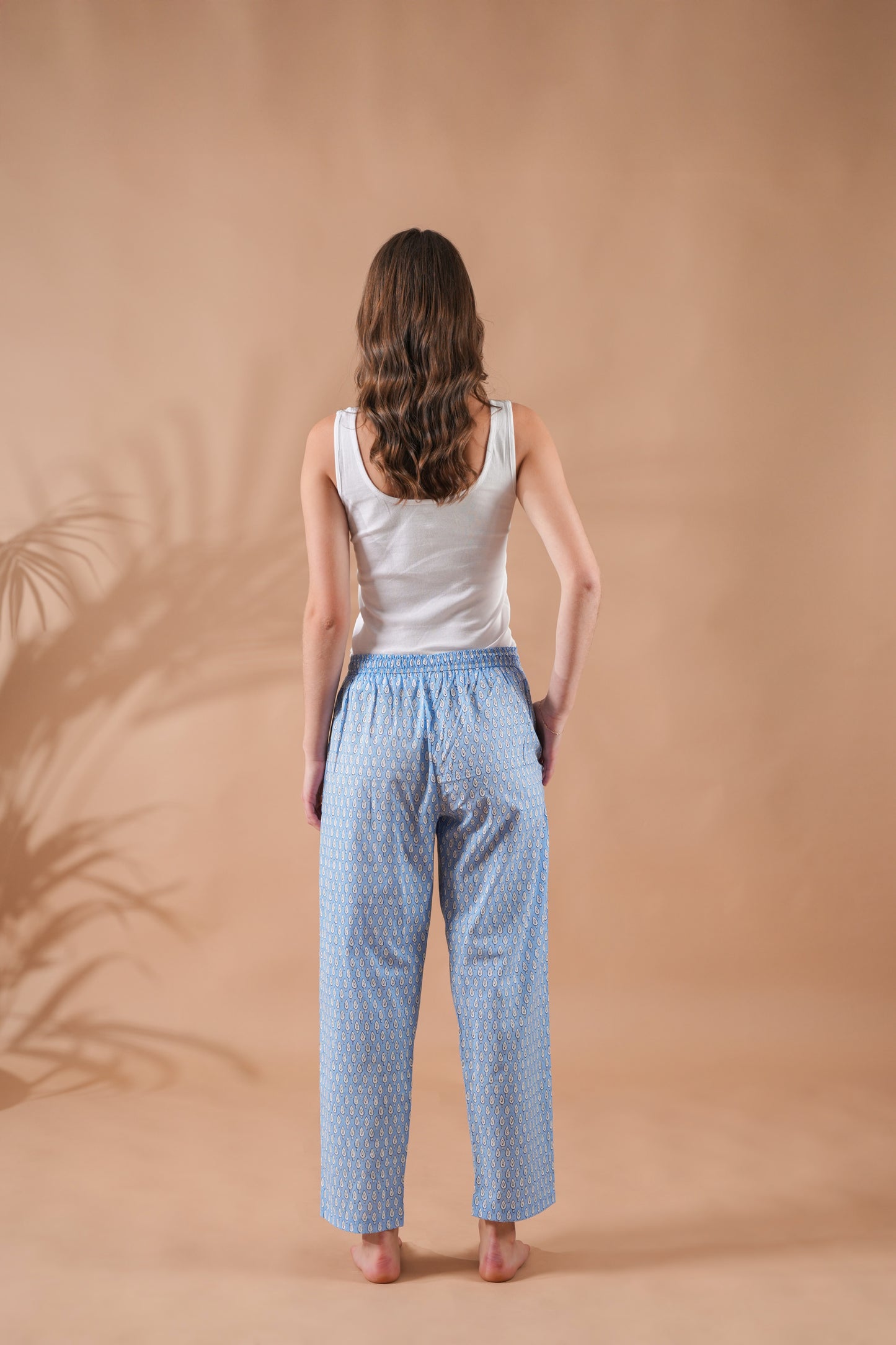 Cotton Pajama Pants Women - Tranquil Blue