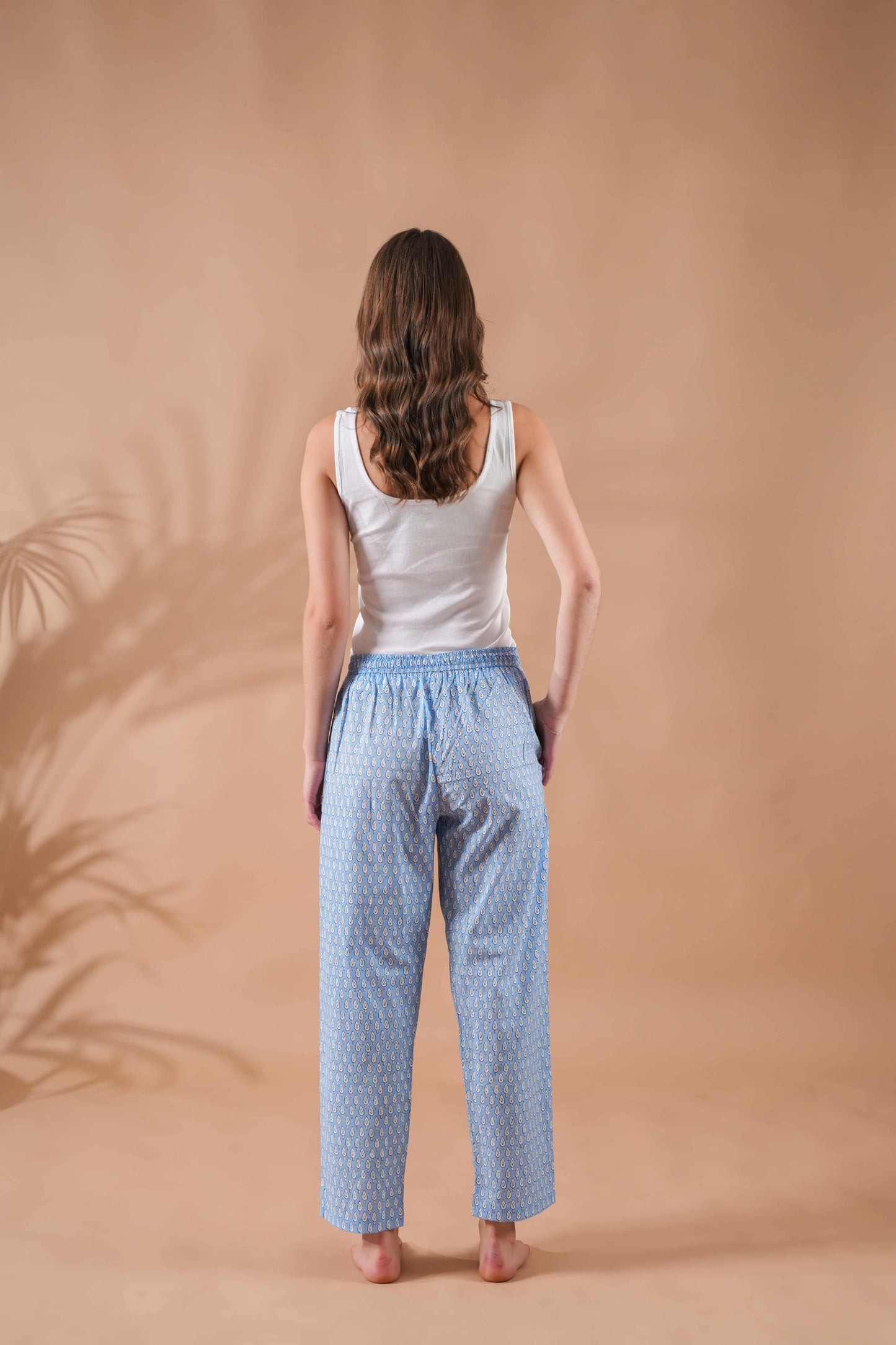 Cotton Pajama Pants Women - Tranquil Blue