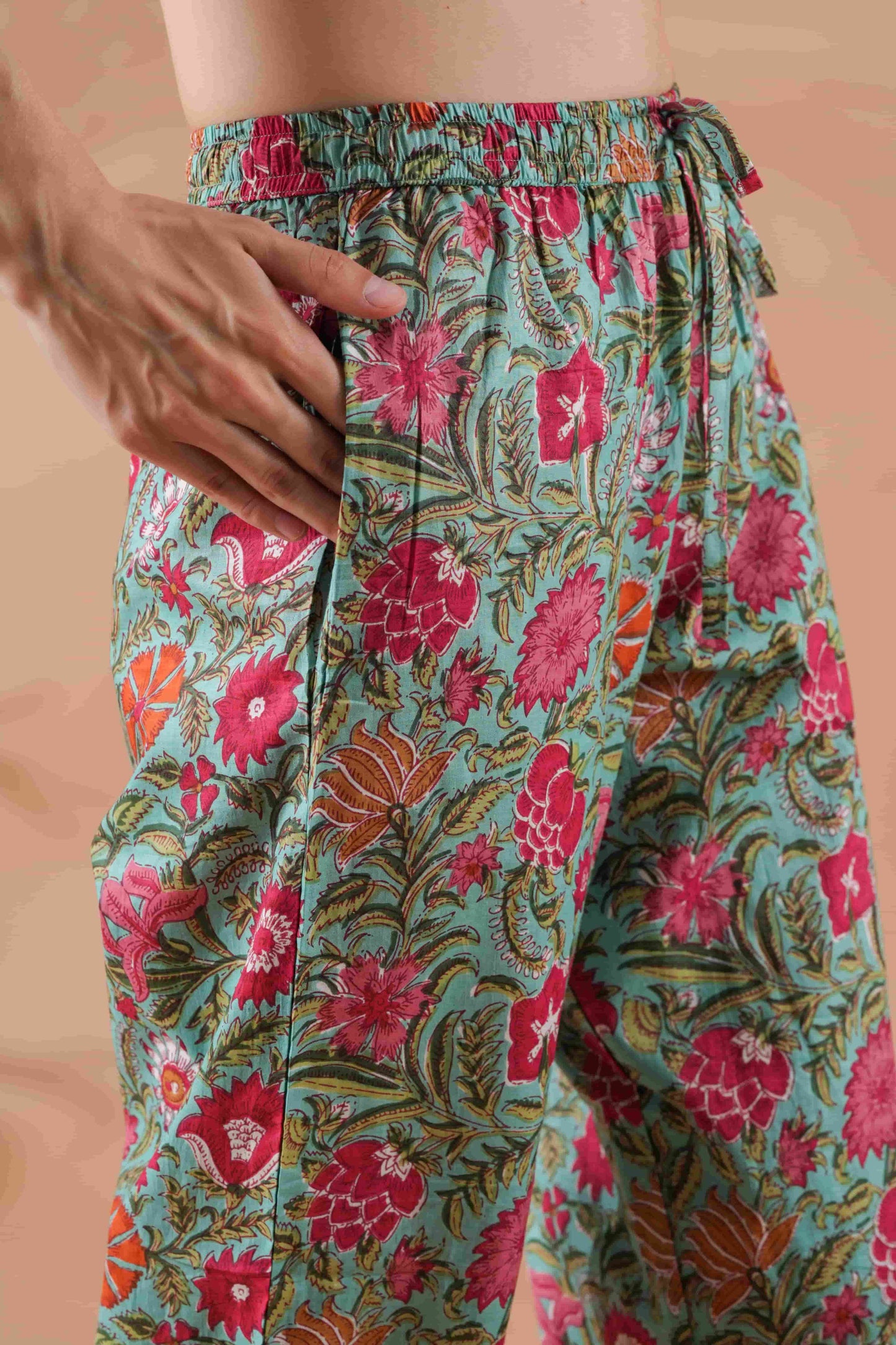 Cotton Pajama Pants Women - Tropical Garden