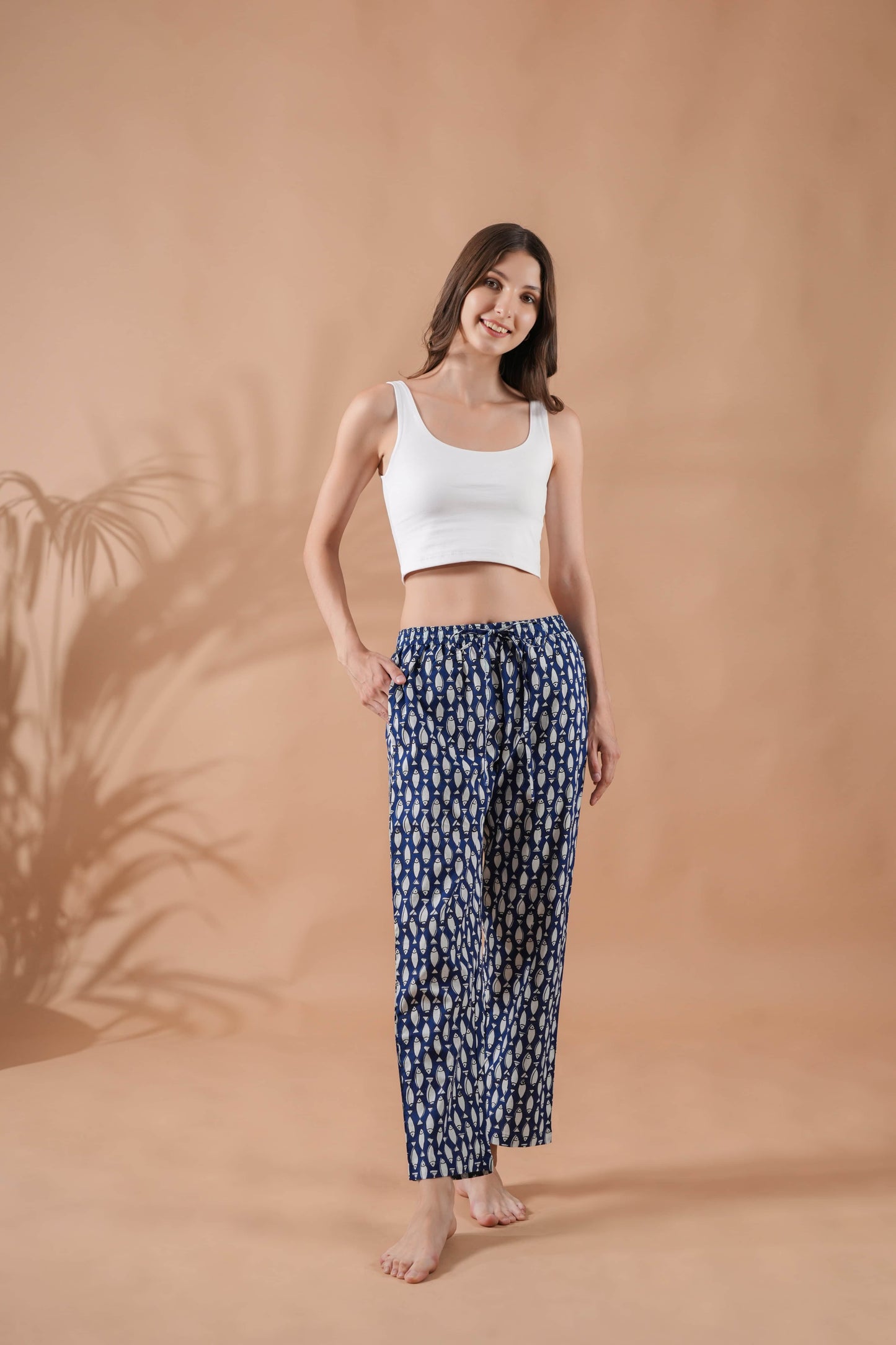 Cotton Pajama Pants Women - Midnight Swim