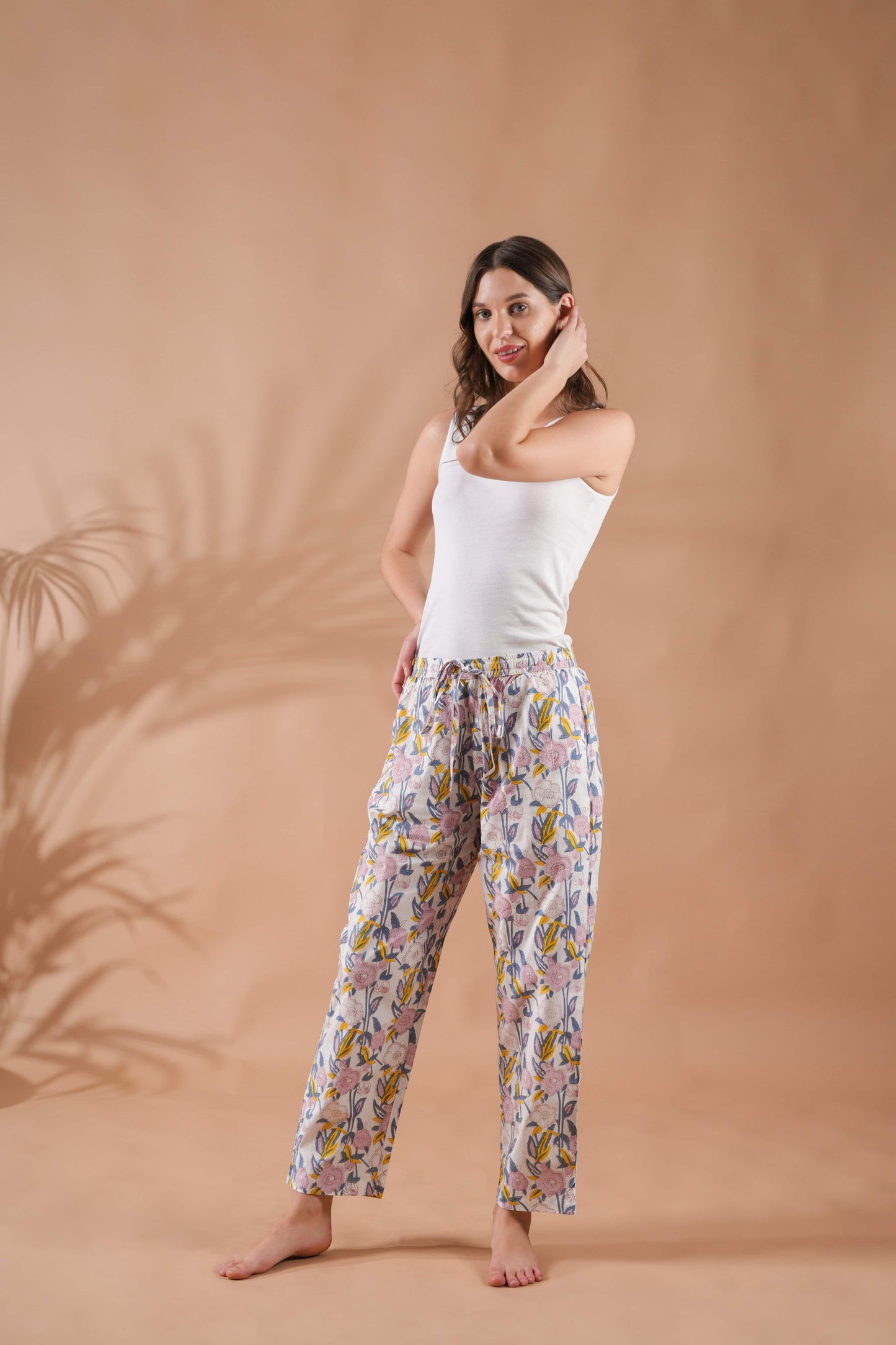 Cotton Pajama Pants Women - Blooming Breeze
