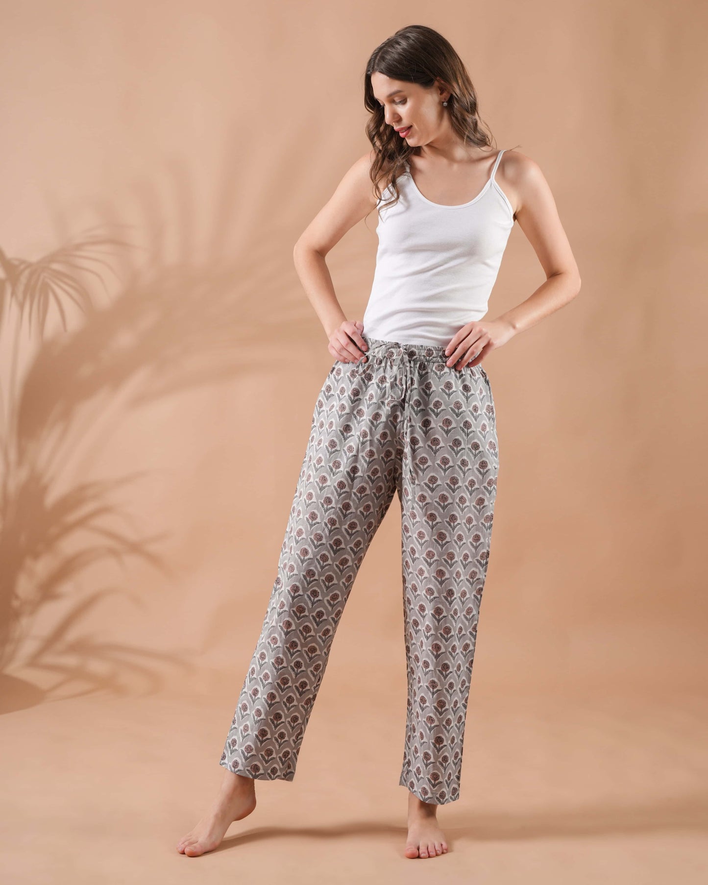 Cotton Pajama Pants Women - Earthy Elegance