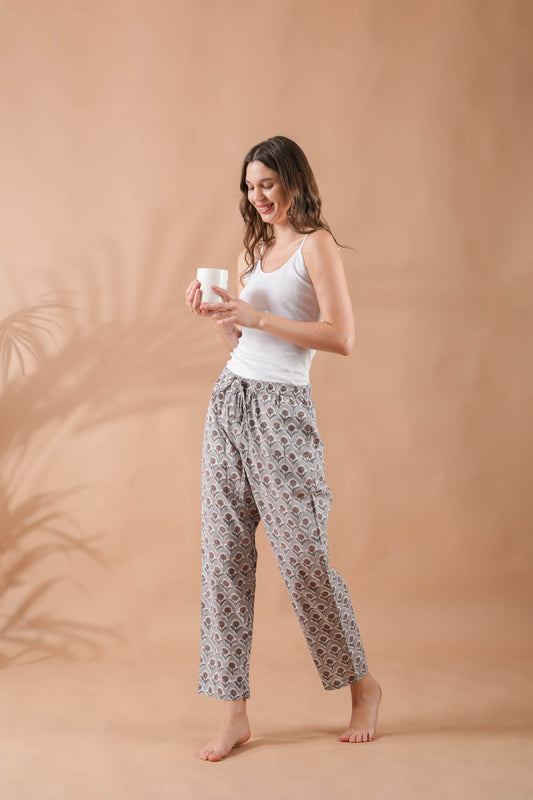 Cotton Pajama Pants Women - Earthy Elegance