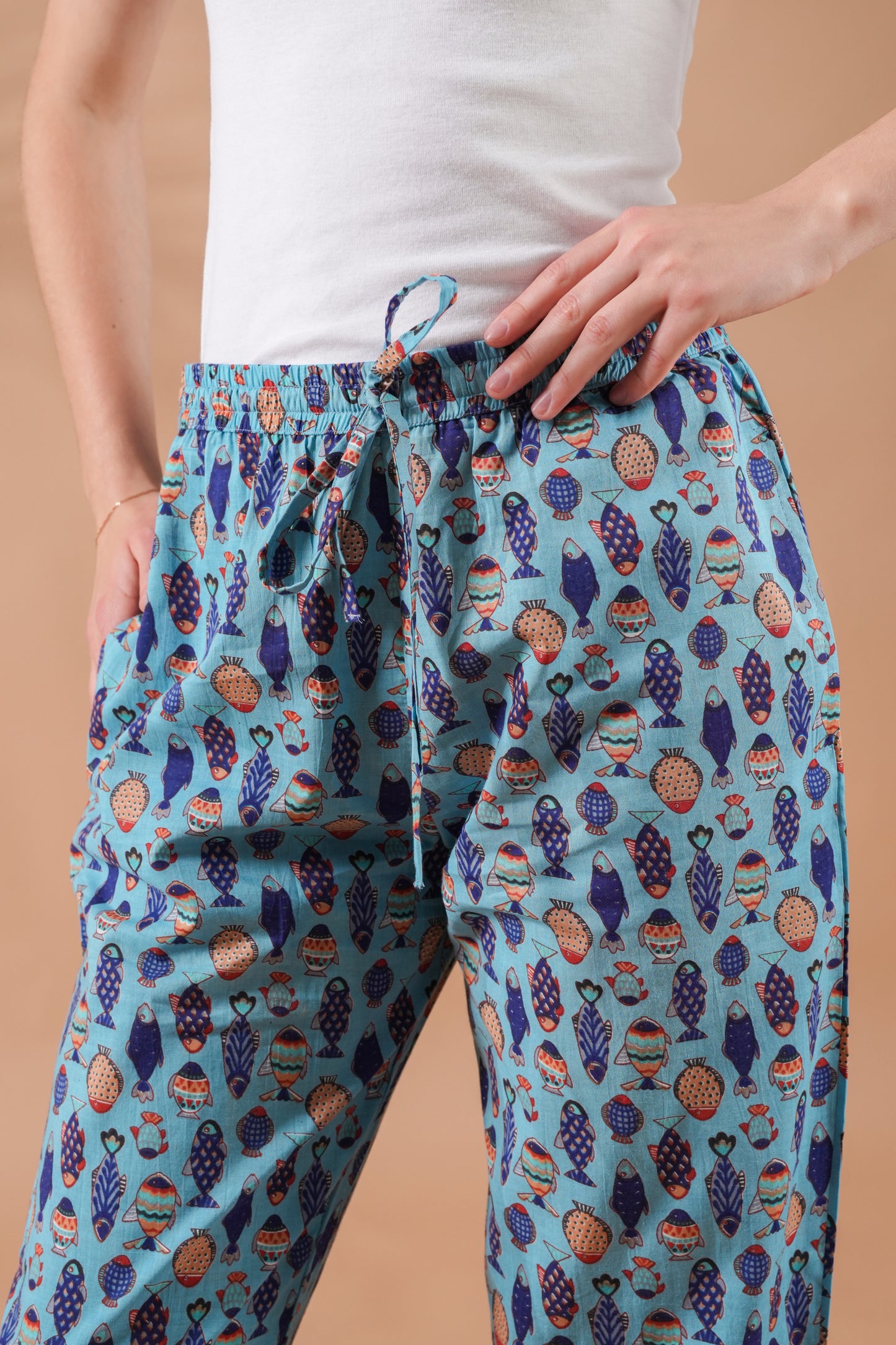 Cotton Pajama Pants Women - Marine Melodies