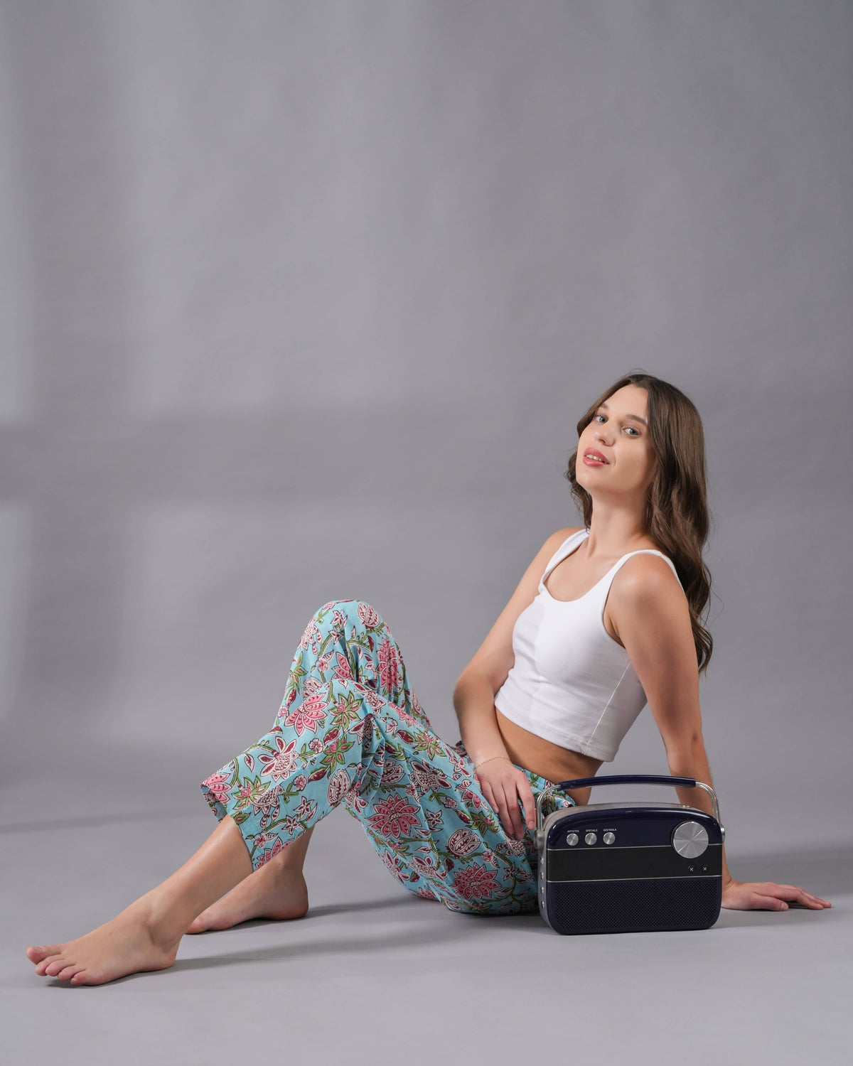 Blue Cotton Pajama Pant