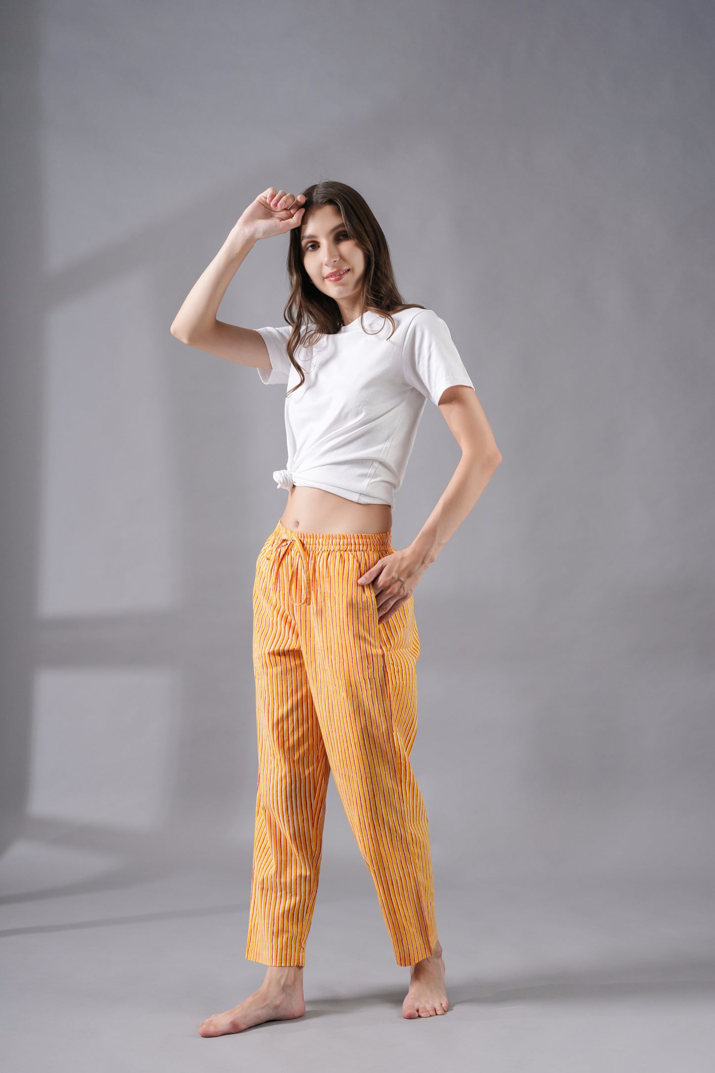 Cotton Pajama Pants Women - Sunset Stripes